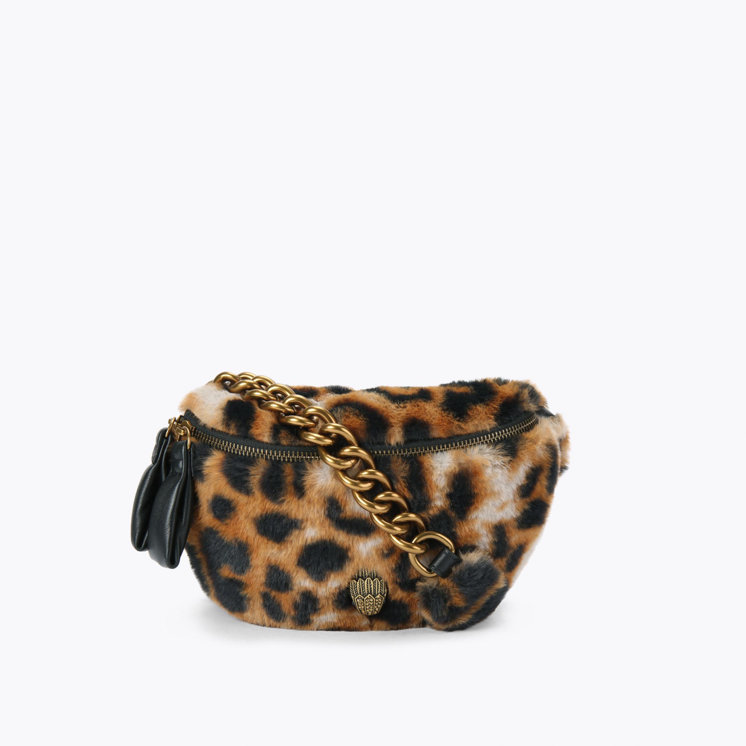 SM KENSINGTON BELTBAG Leopard Print Faux Fur Belt Bag by KURT GEIGER LONDON