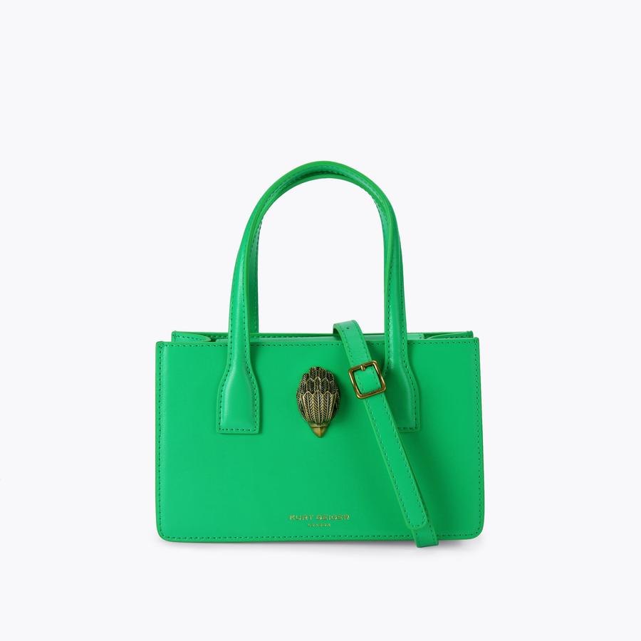 MINI BOND TOTE Neon Green Mini Tote Purse by KURT GEIGER LONDON