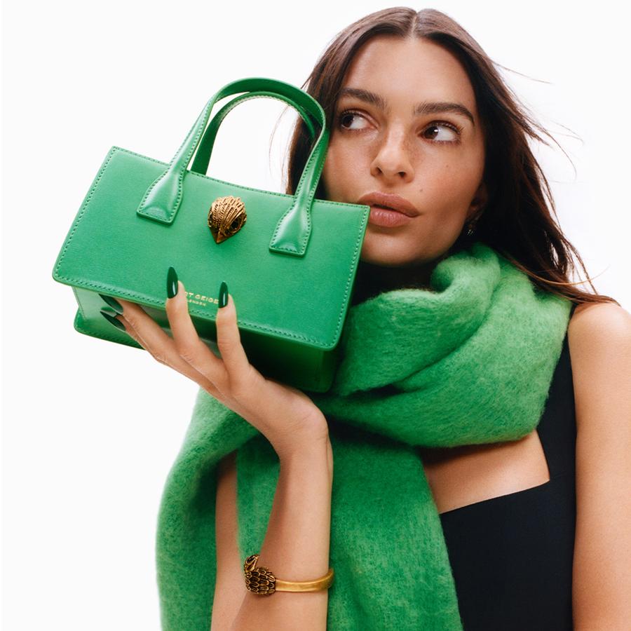 MINI BOND TOTE Neon Green Mini Tote Purse by KURT GEIGER LONDON