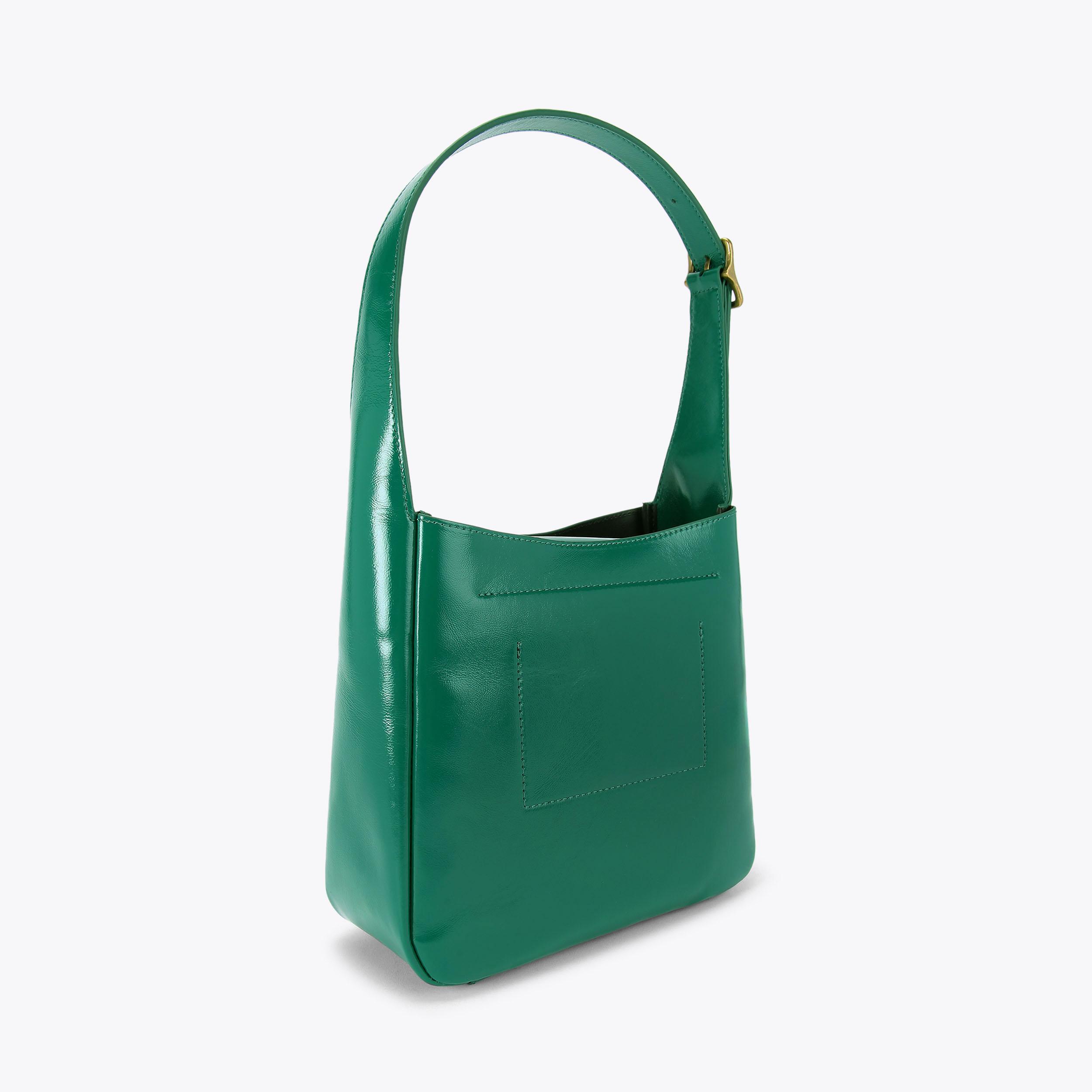 Green leather hobo bag sale