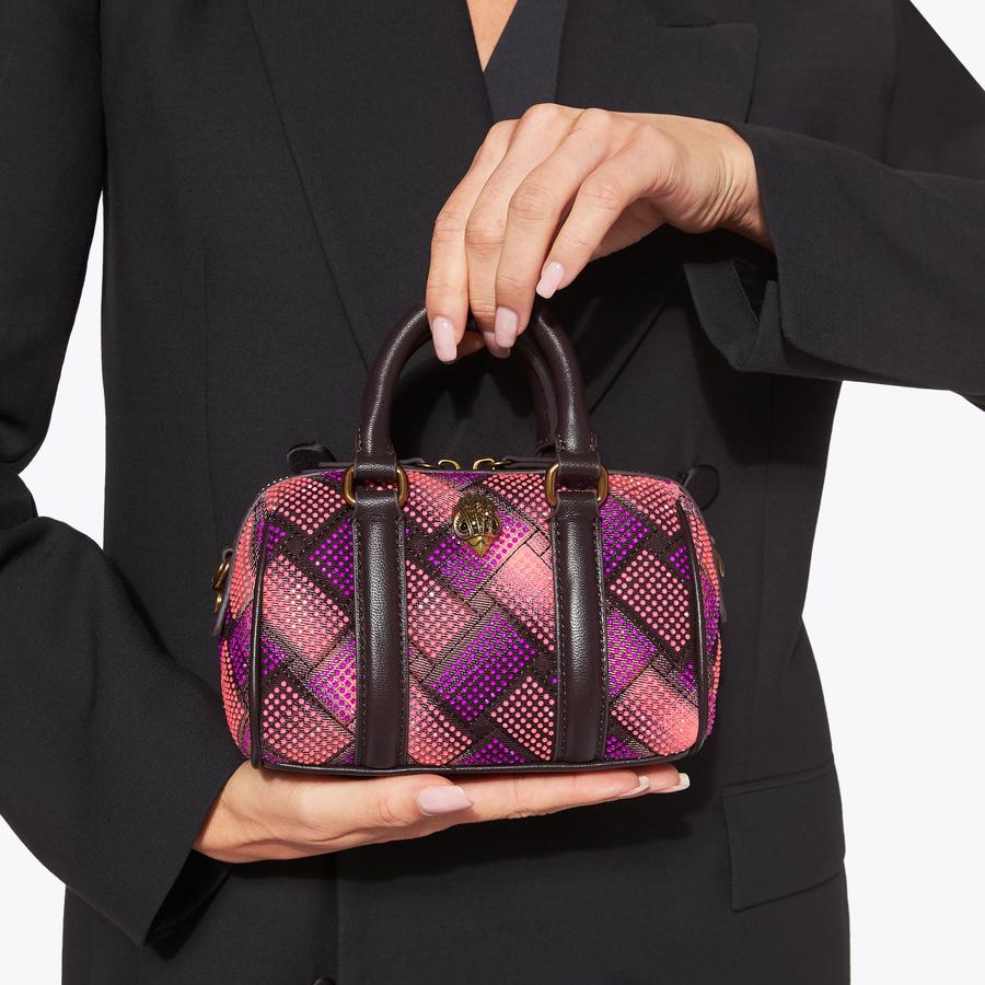 XS KENSINGTON BOSTON Pink Denim Quilted Cross Body Purse by KURT