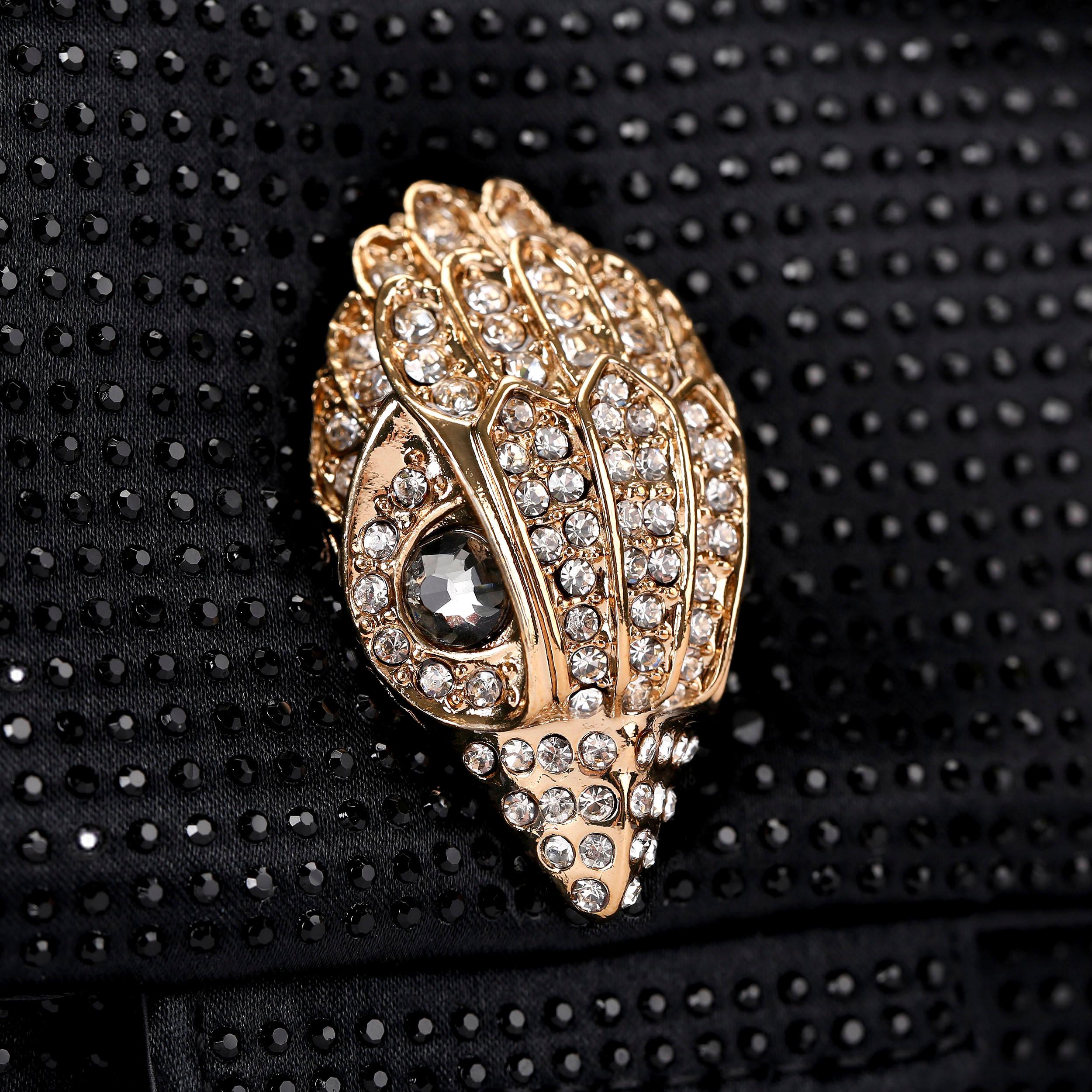 FABRIC MINI KENSINGTON Black Crystal Cross Body Bag by KURT GEIGER LONDON