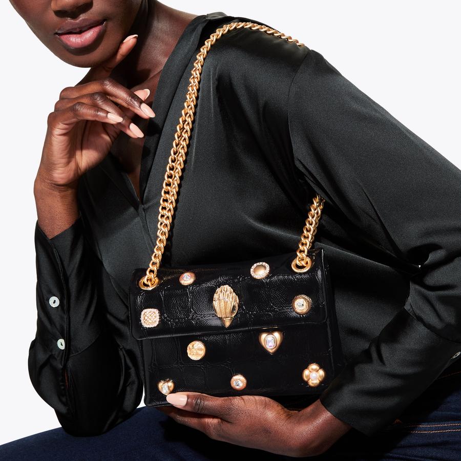 Kurt geiger black croc bag shop