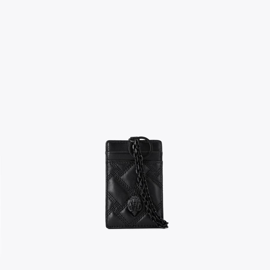 KENSINGTON LANYARD CC DR Black Leather Lanyard by KURT GEIGER LONDON