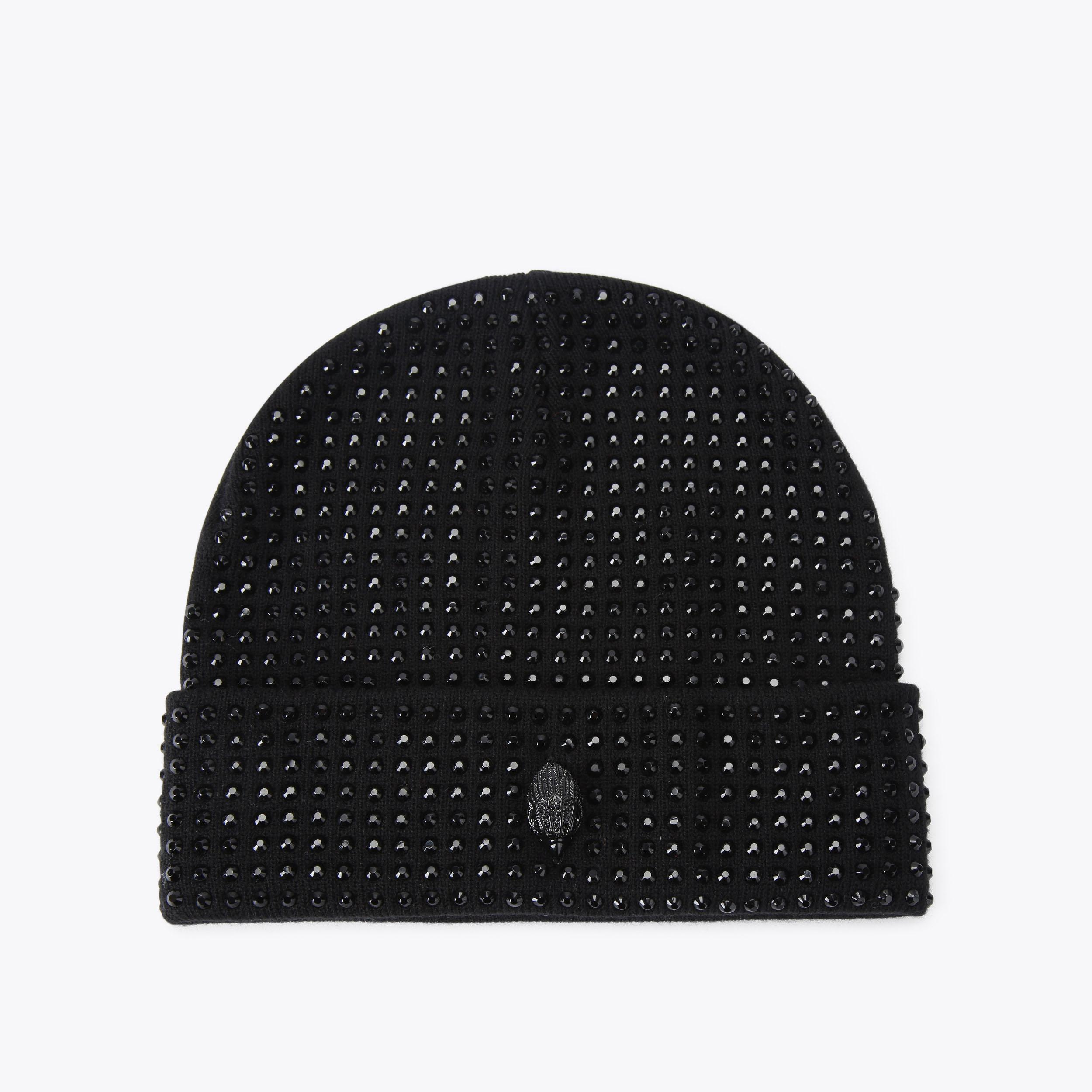 NWT Kurt Geiger Crystal Eagle Beanie COSY EAGLE BEANIE Black Knitted Beanie Hat by KURT GEIGER LONDON main image 4