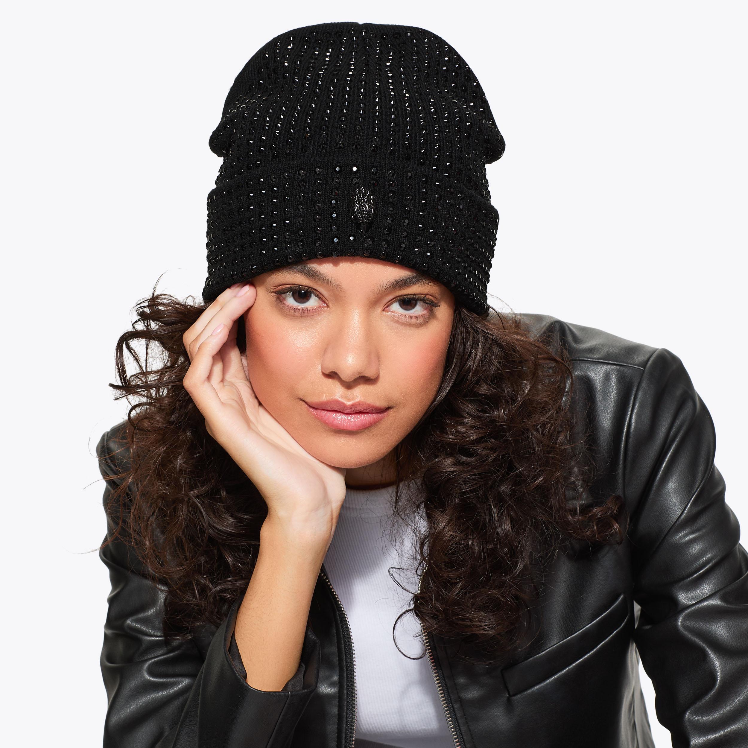 CRYSTAL EAGLE BEANIE Black Crystal Beanie Hat by KURT GEIGER  display picture 1