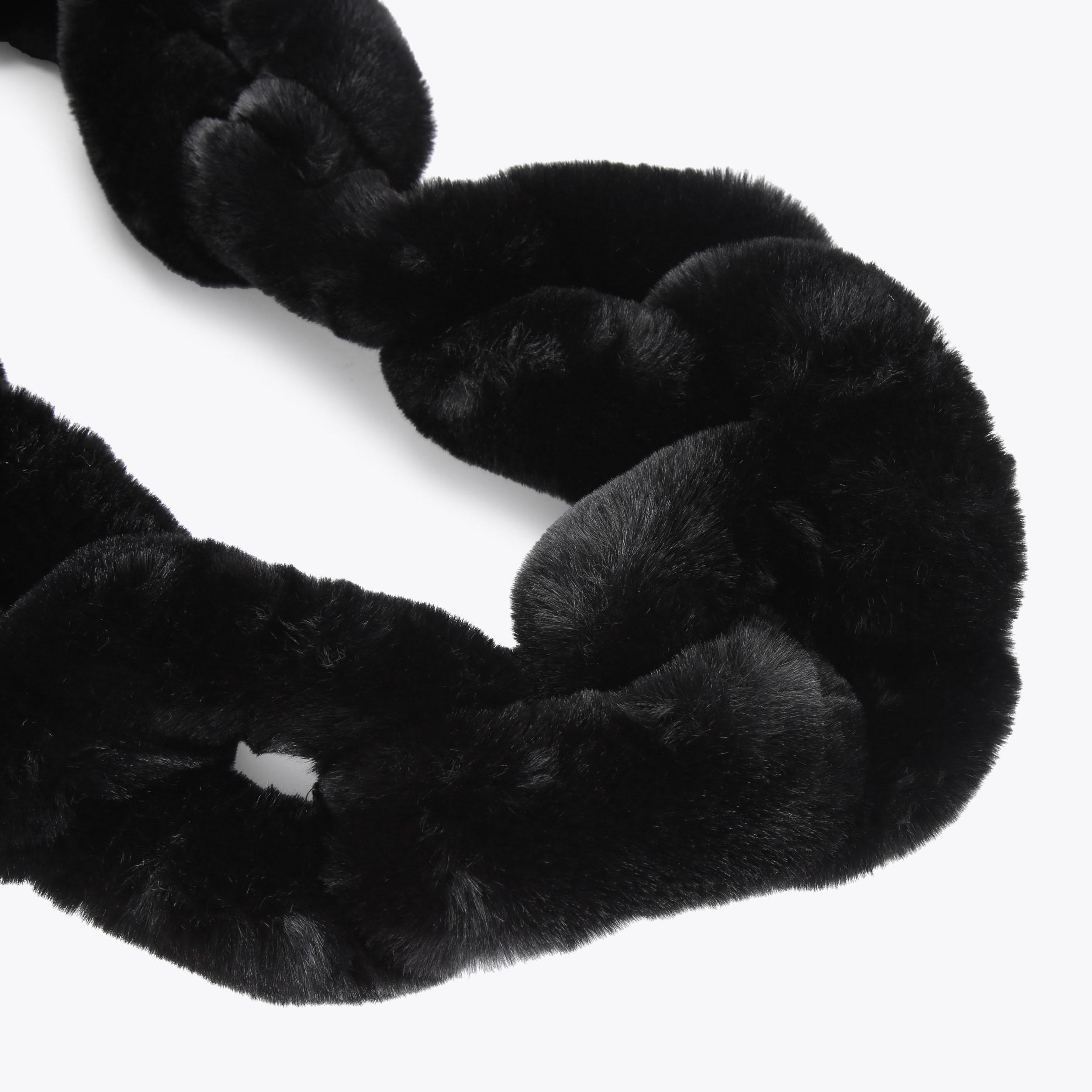 FAUX FUR CHAIN SCARF Black Chain Scarf by KURT GEIGER LONDON