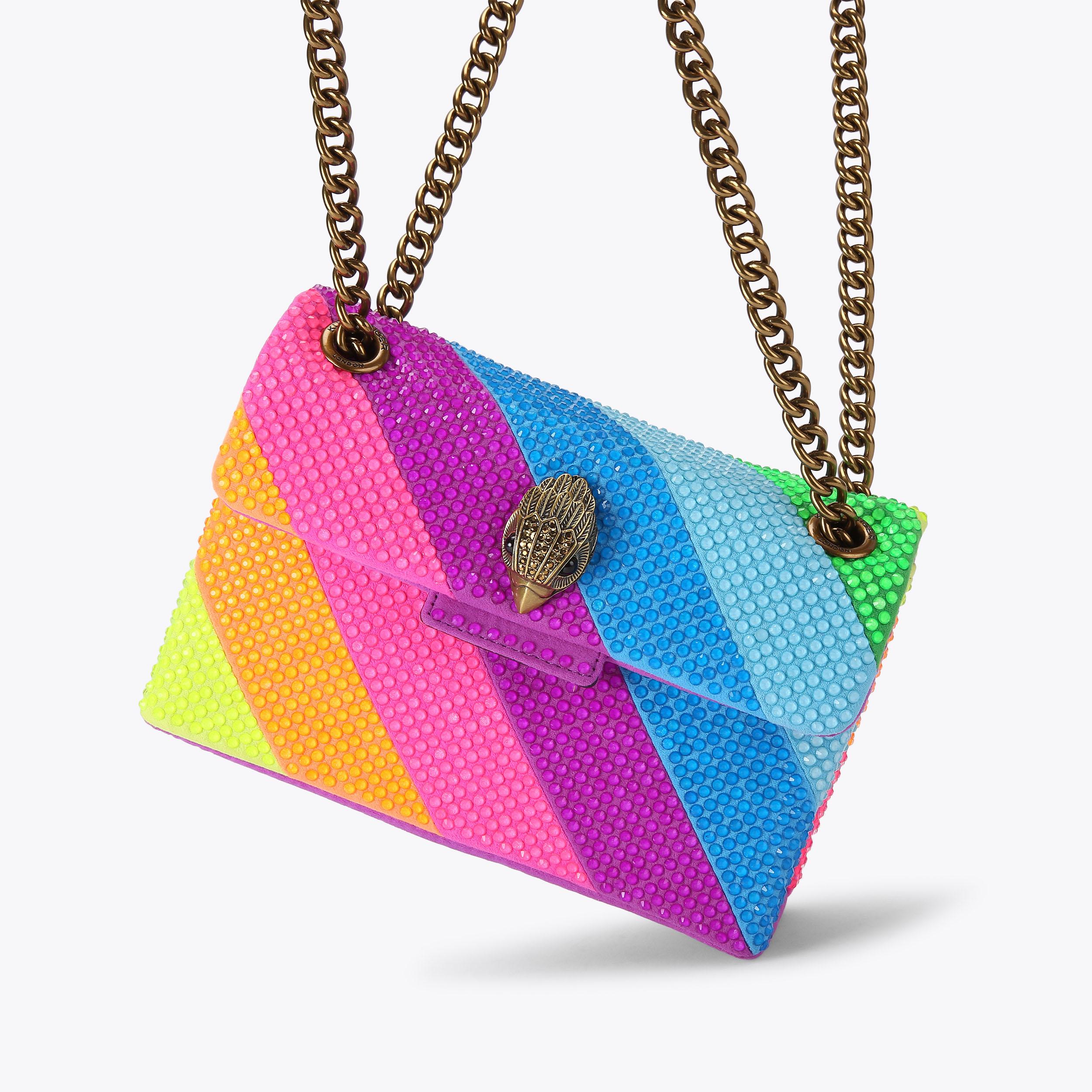 バッグ velour mini bag FABRIC MINI KENSINGTON V Gold Jewel Cross Body Purse by KURT