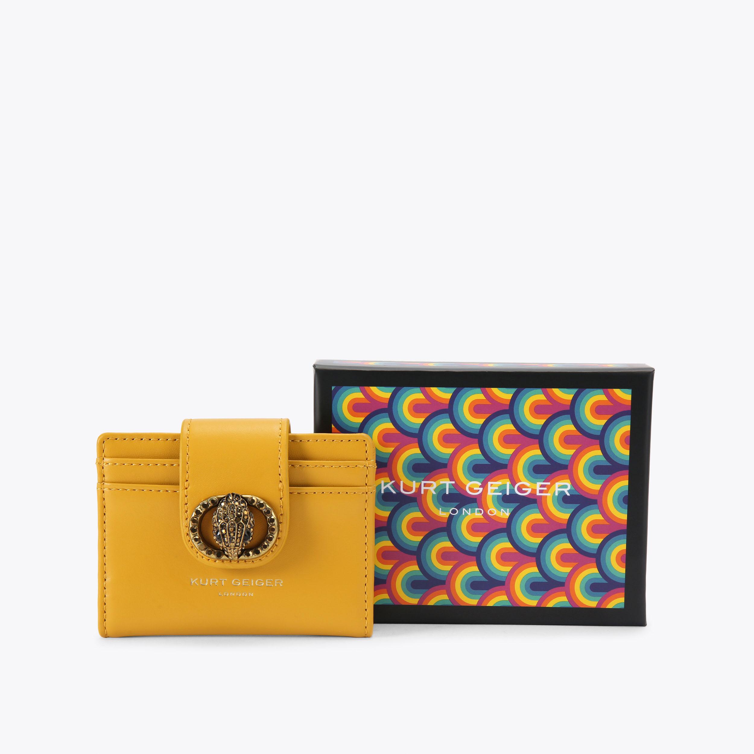 CHELSEA MULTI CARD Mustard Leather Card Holder by KURT GEIGER LONDON