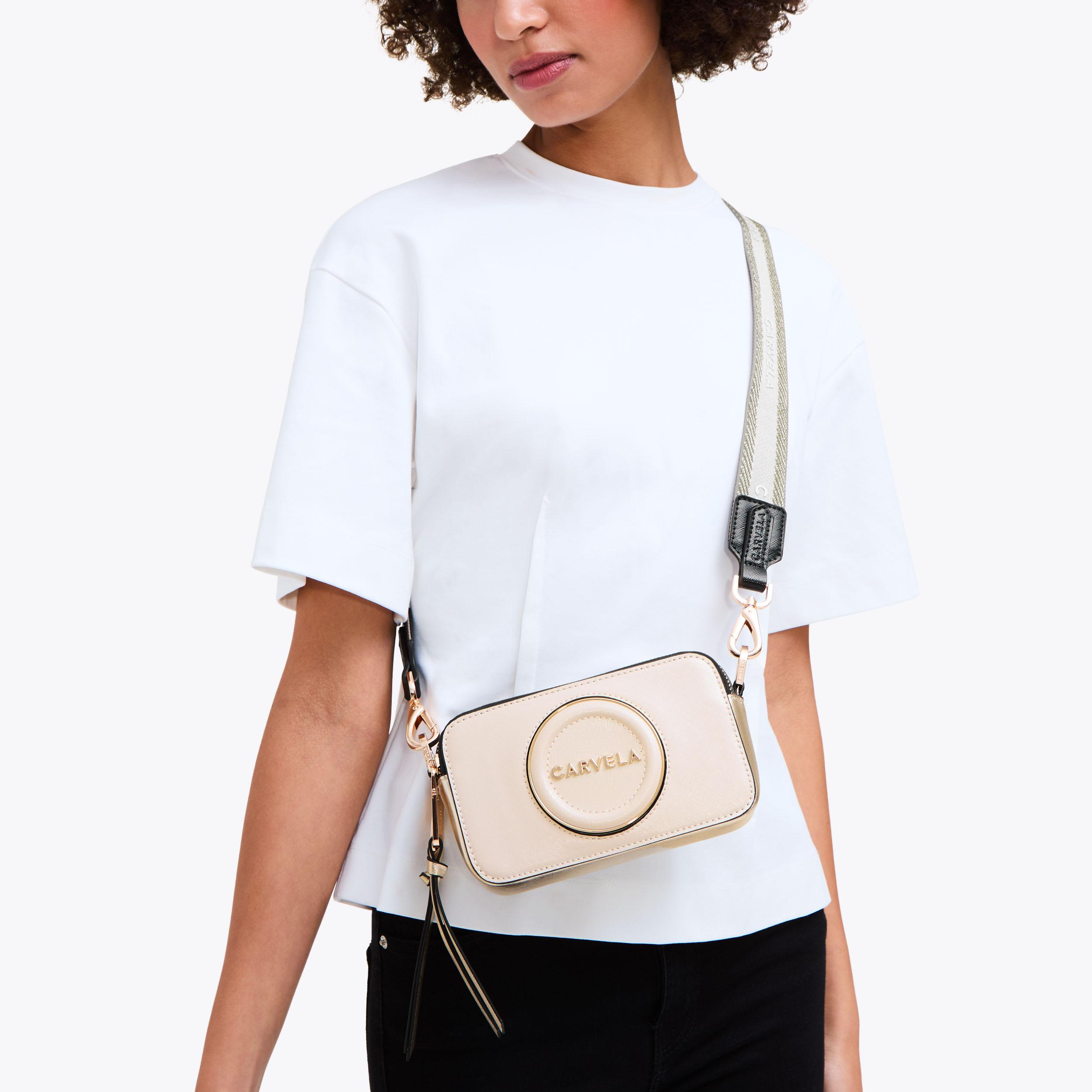 MINI ROMA CIRCLE Bone Camera Bag by CARVELA