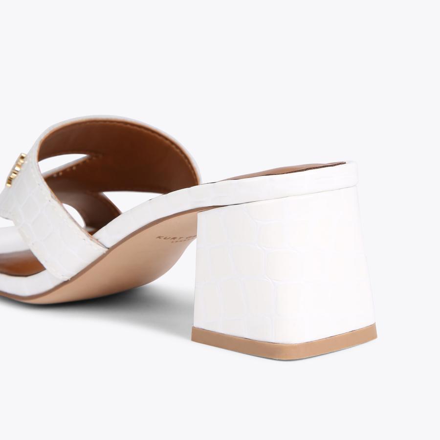 ODINA BLOCK White Mule Heel by KURT GEIGER LONDON
