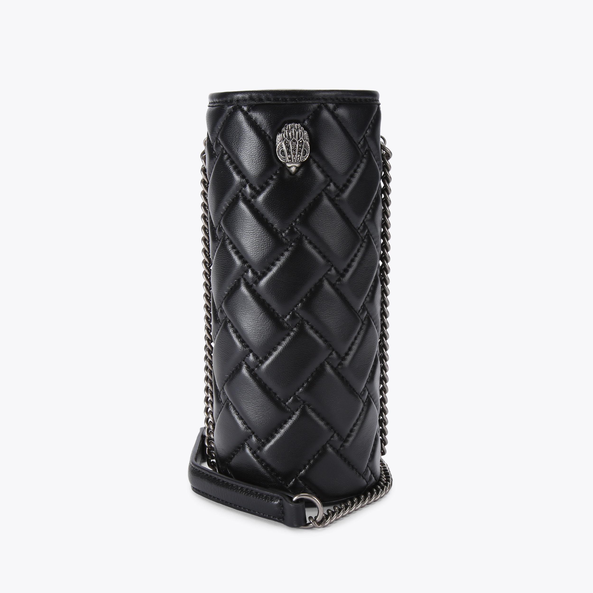 KENSINGTON BOTTLE HOLDER Black Leather Bottle Holder by KURT GEIGER LONDON