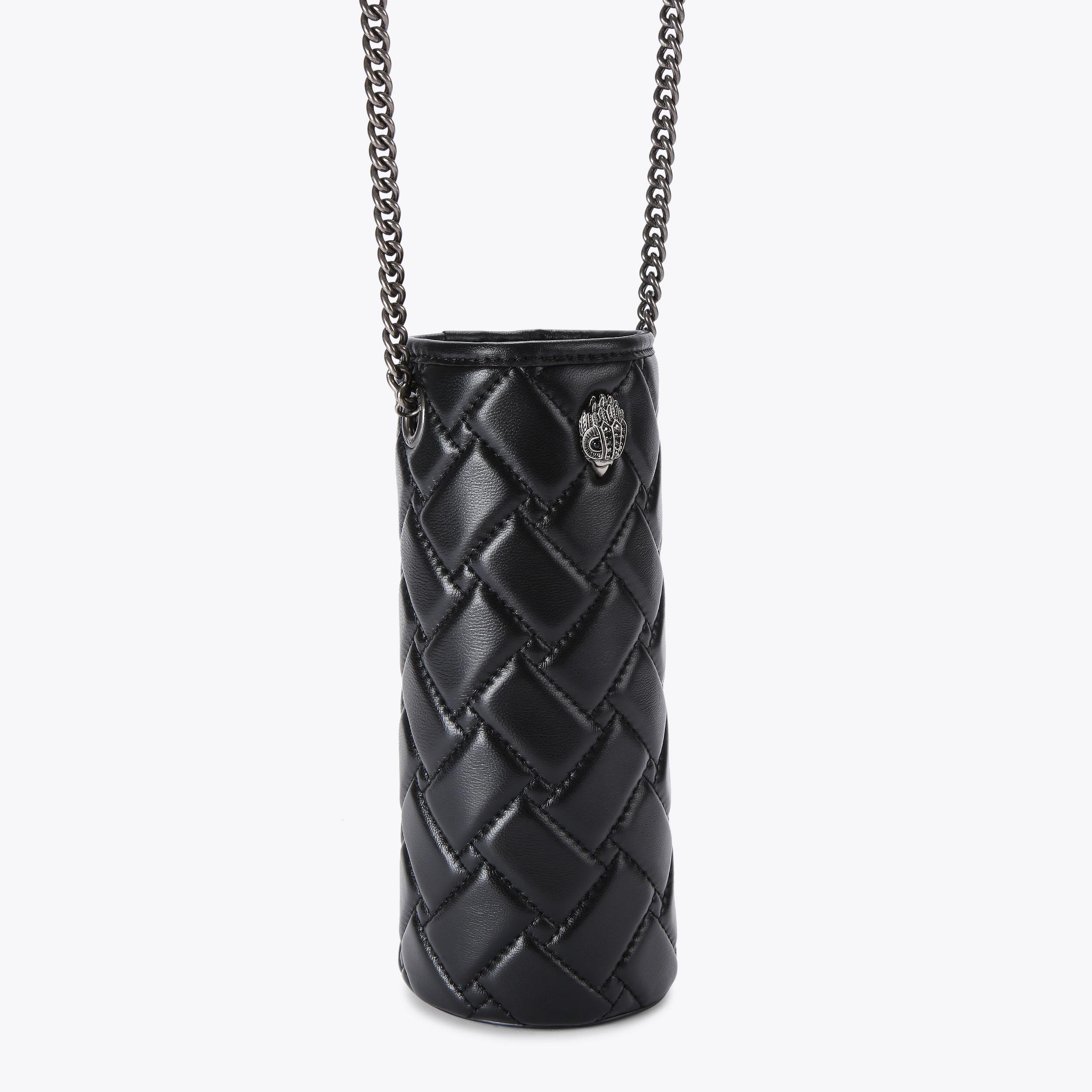 KENSINGTON BOTTLE HOLDER Black Leather Bottle Holder by KURT GEIGER LONDON