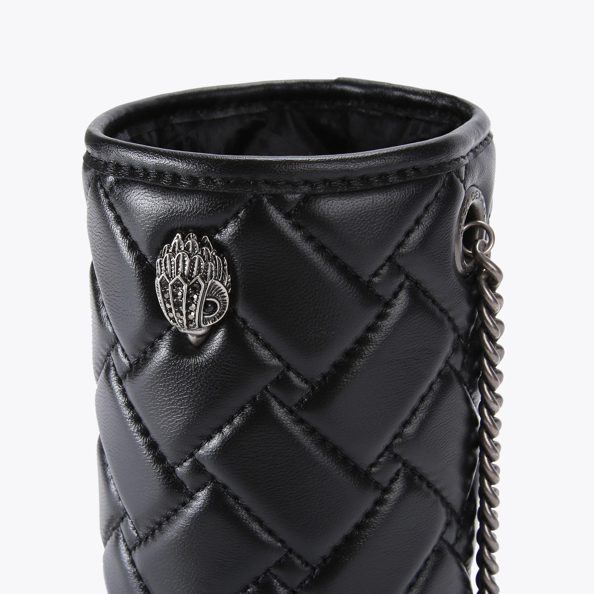 KENSINGTON BOTTLE HOLDER Black Leather Bottle Holder by KURT GEIGER LONDON