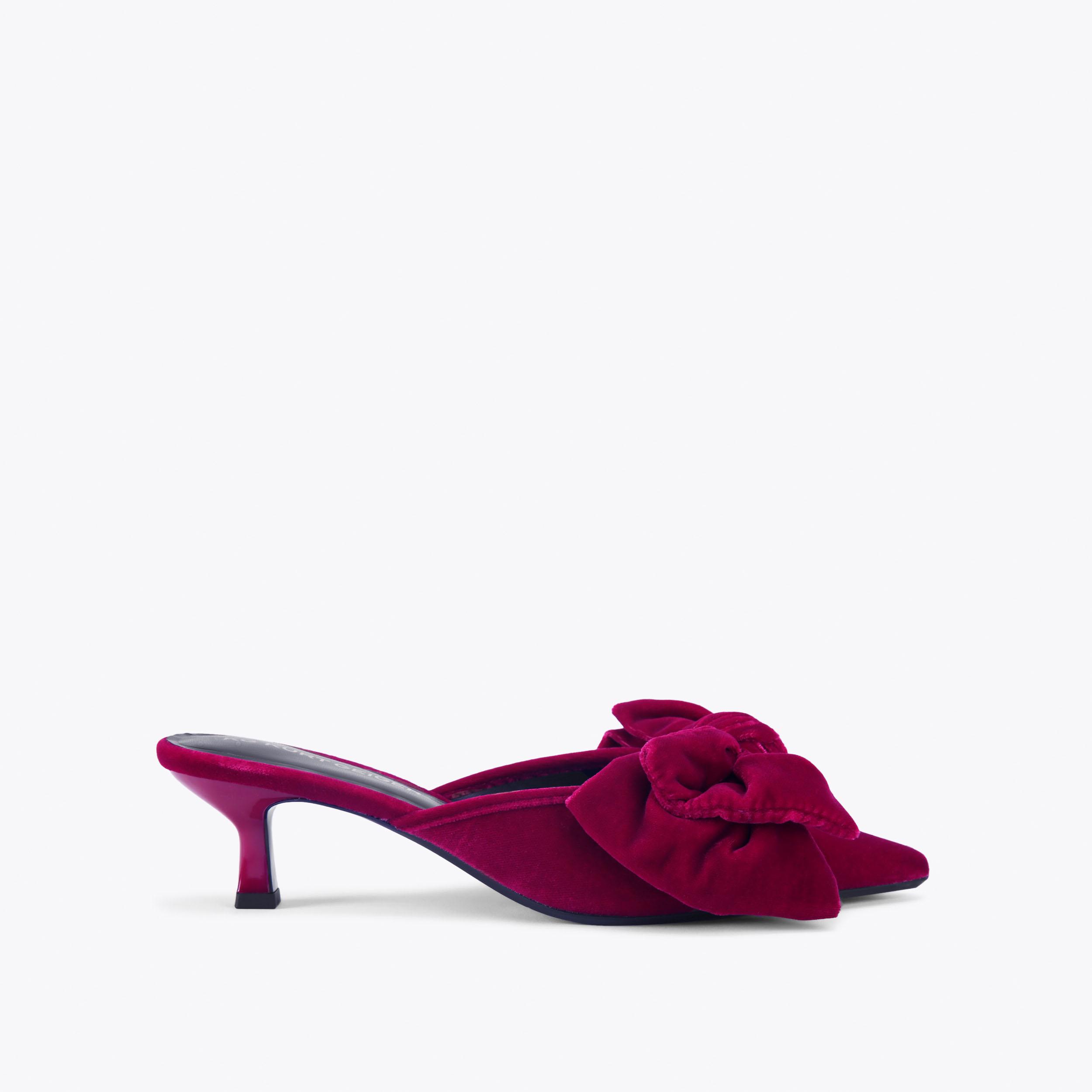 SOPHIA Pink Velvet Mule Heel by KG KURT GEIGER