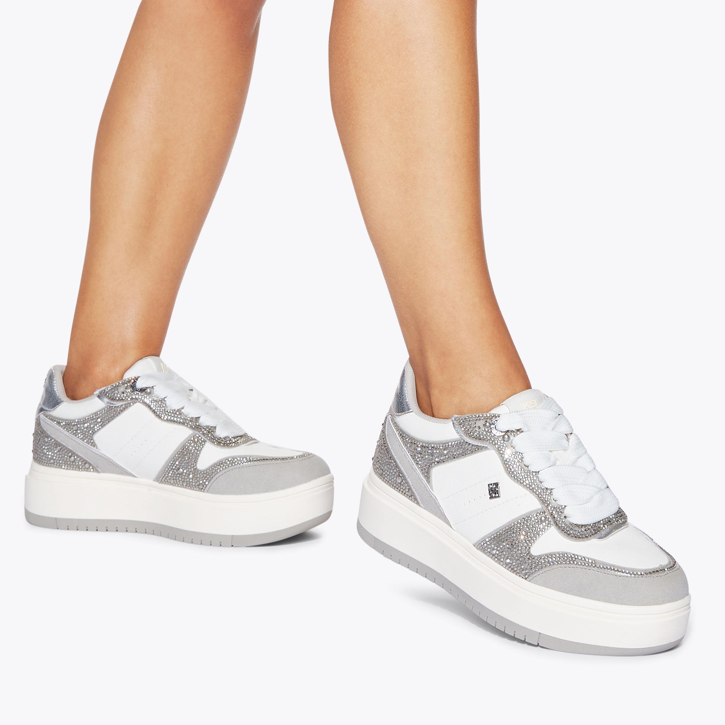 KICK SKATER GEM Grey Crystal Sneaker by KG KURT GEIGER