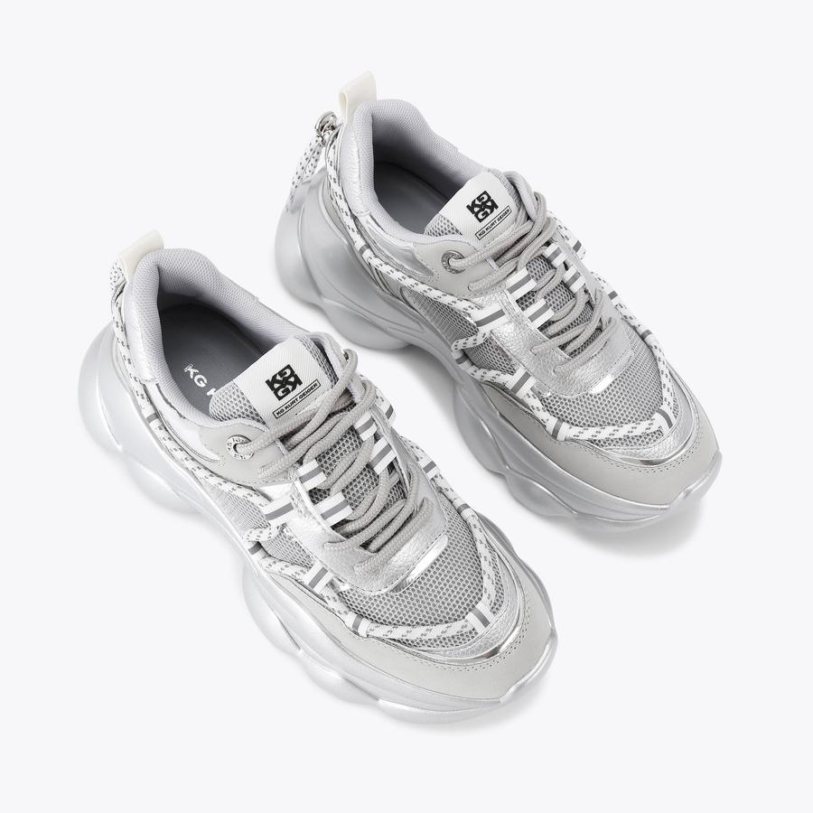 KAIDEN Metallic Silver Sneaker by KG KURT GEIGER