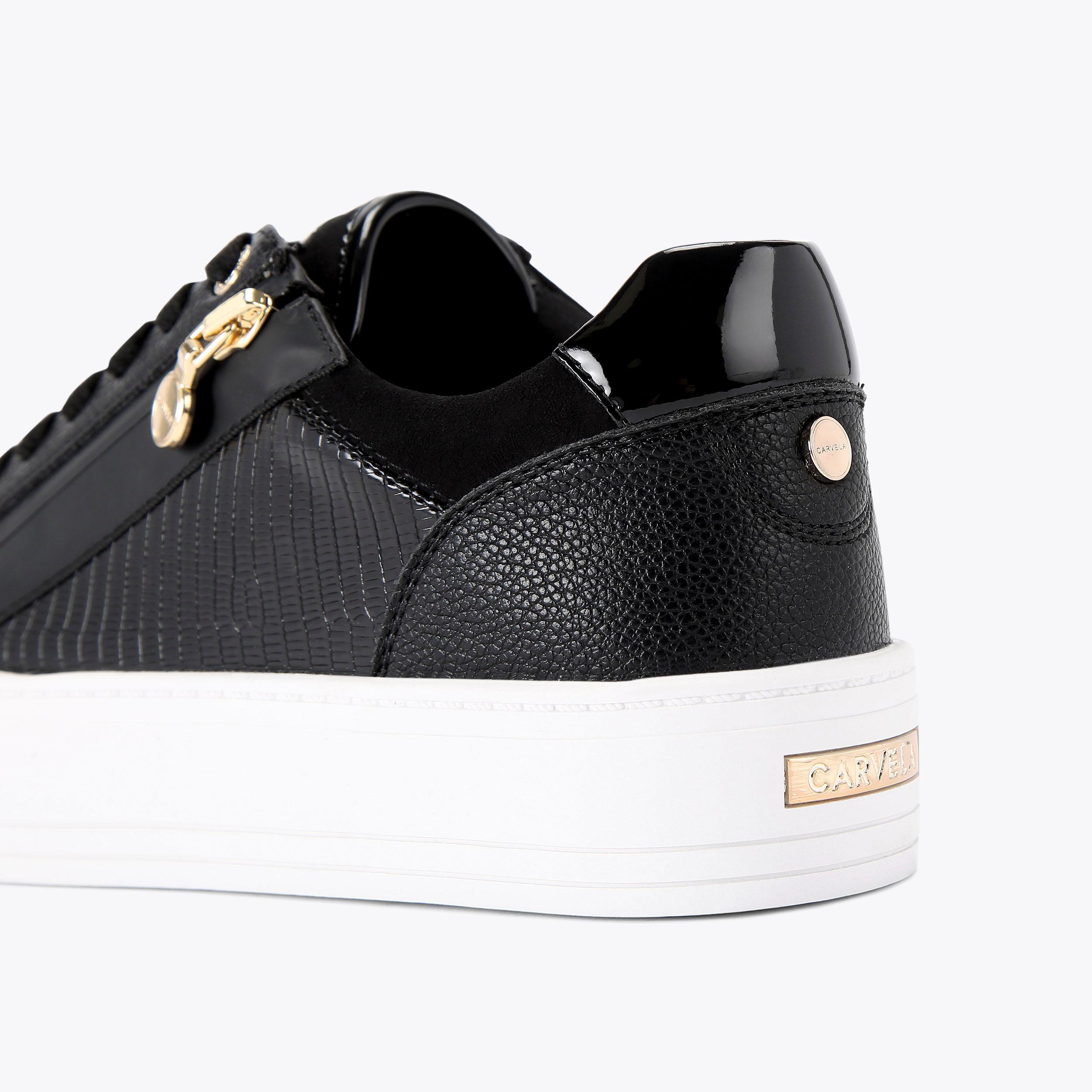 statement-zip-black-lizard-trainer-by-carvela
