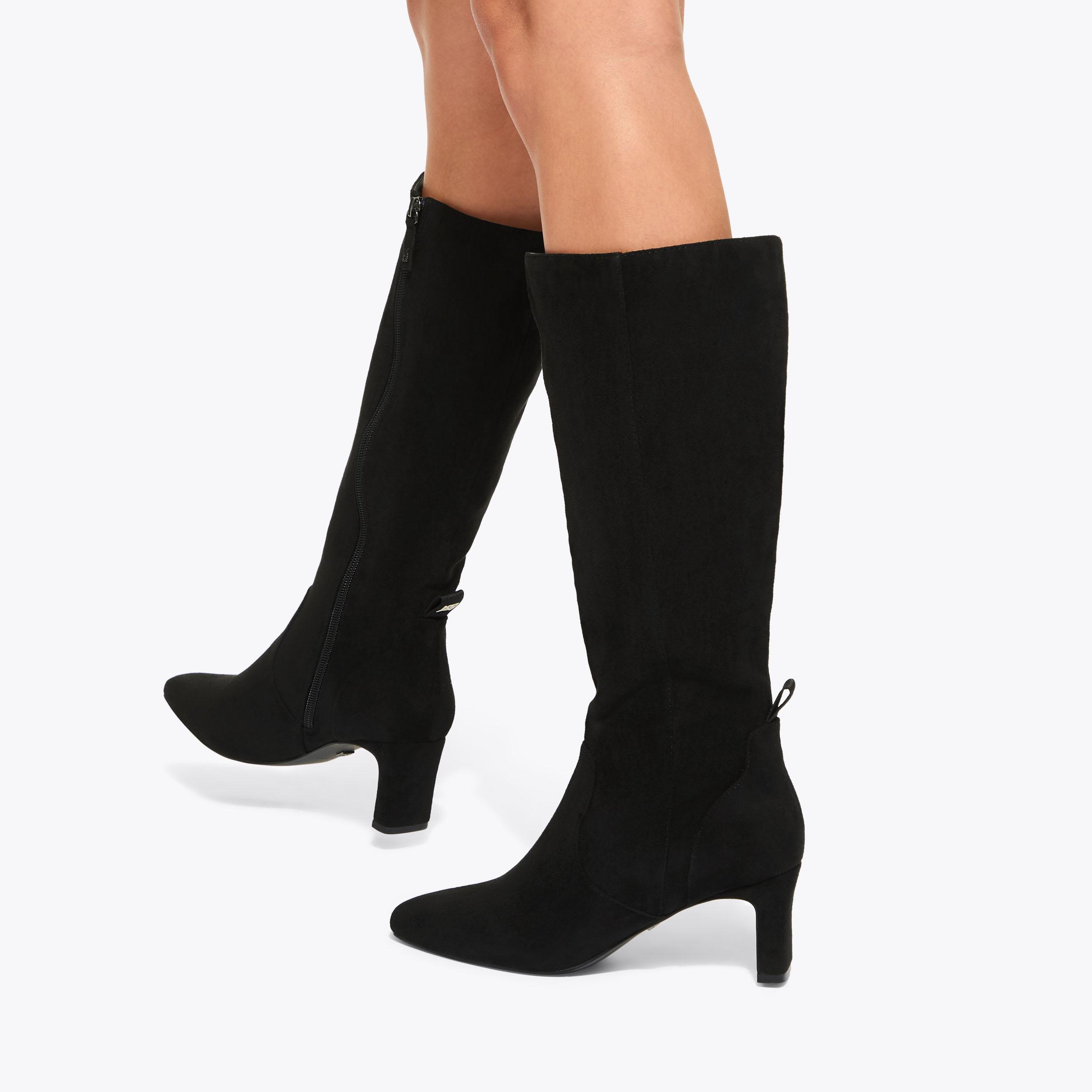 TYLER HIGH LEG Black Microsuede Knee High Boot by KG KURT GEIGER