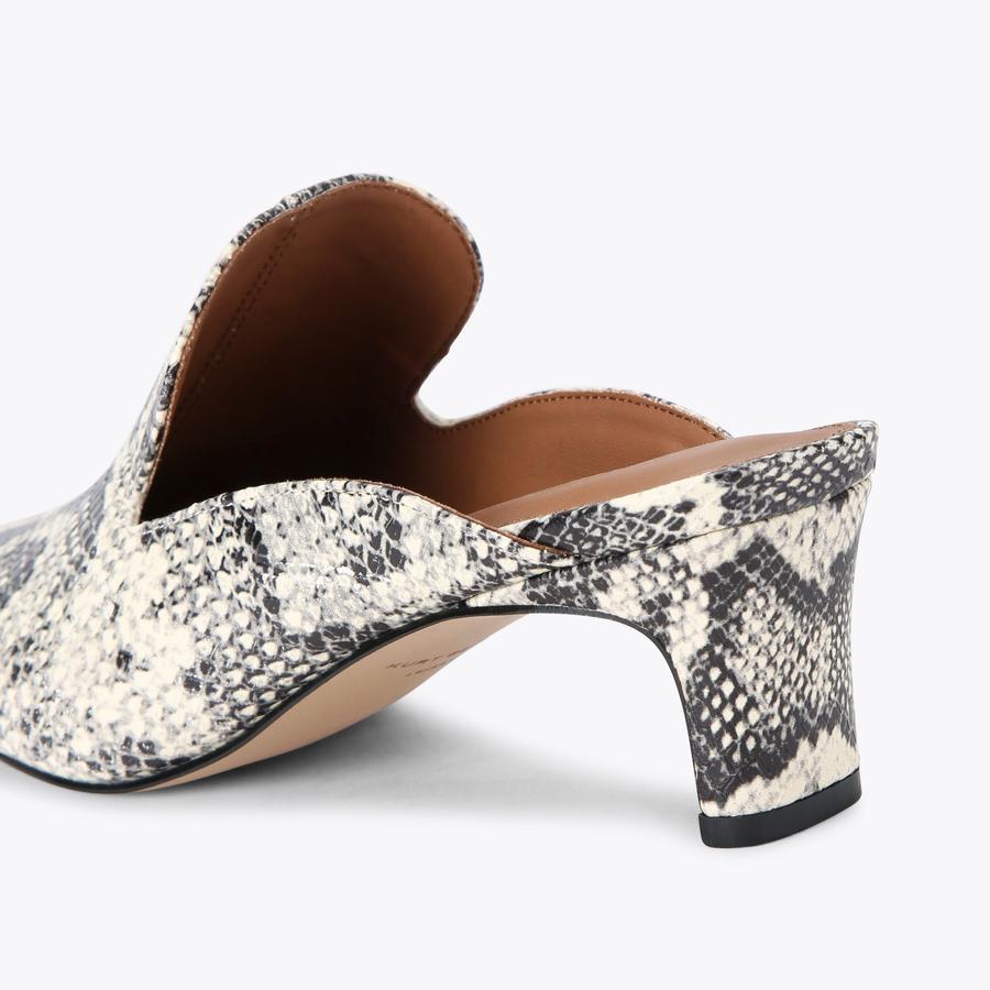 Flat Mules Clearance Mules Qupid Snake Print Mules REGENT LOW CLOSED MULE  Snake Print Mule Heel By KURT GEIGER LONDON