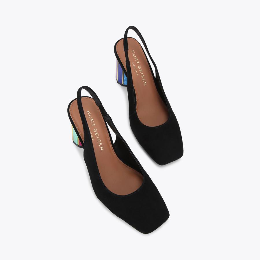 Suede perspex heels store