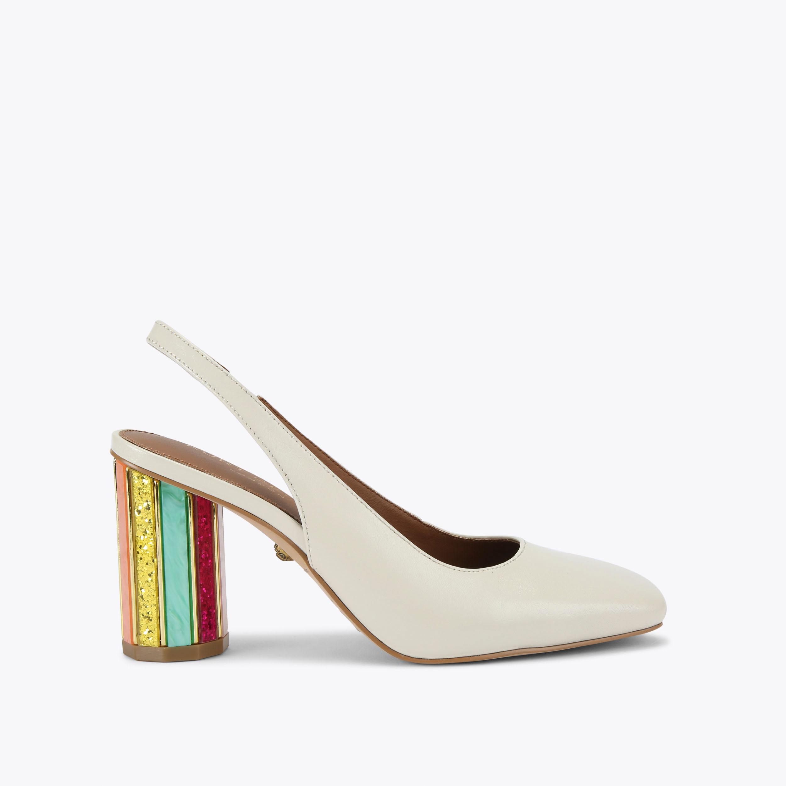 PERSPEX HEEL SLING Gold Slingback Heel by KURT GEIGER LONDON