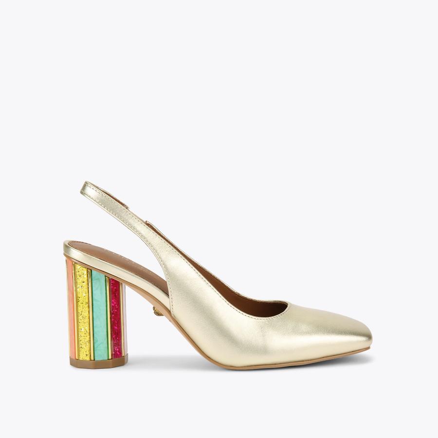 Perspex gold heels store