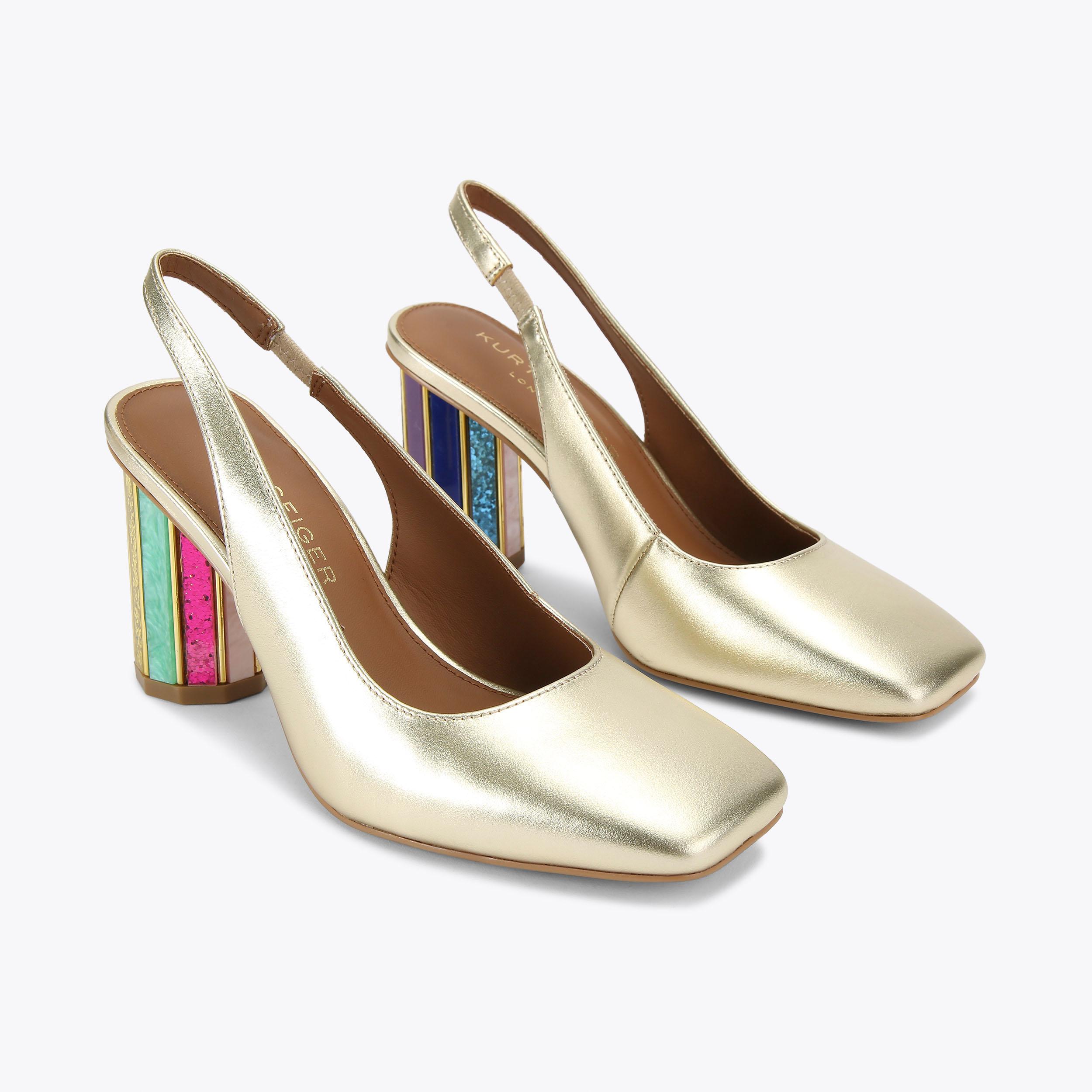 slingback perspex heels