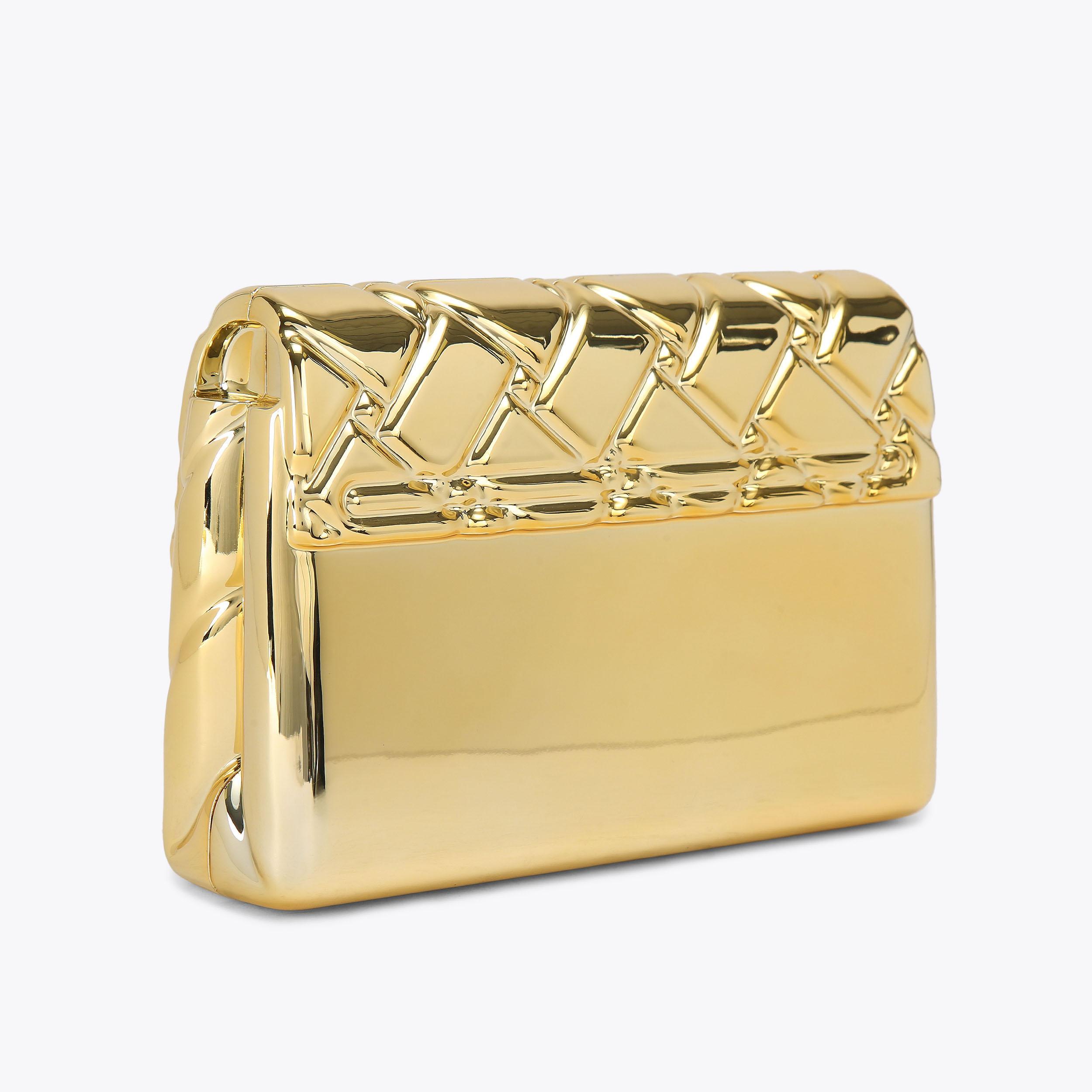 Gold metallic clutch bag hotsell