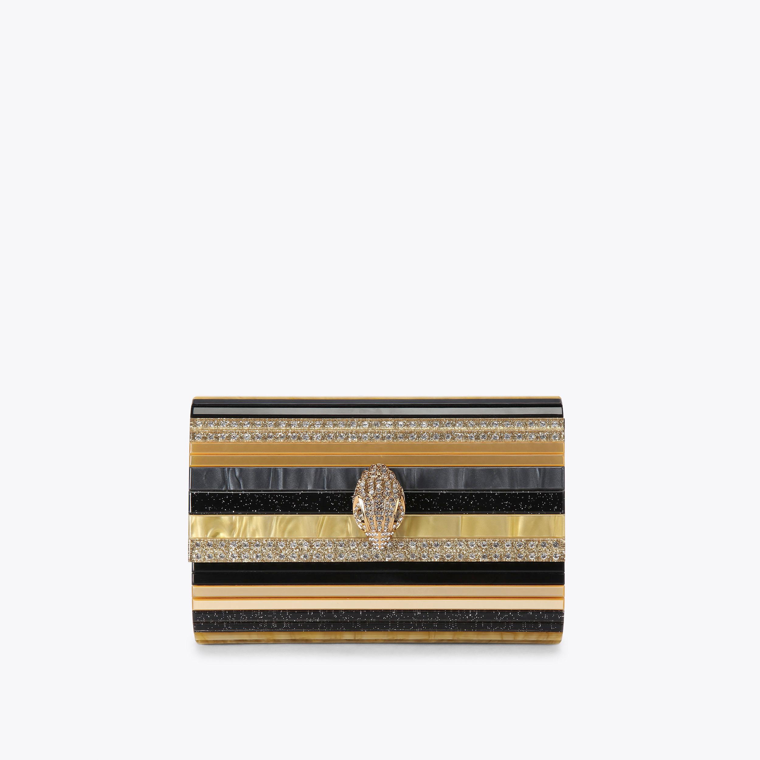 Kurt Geiger clutch Party Eagle con paillettes argento