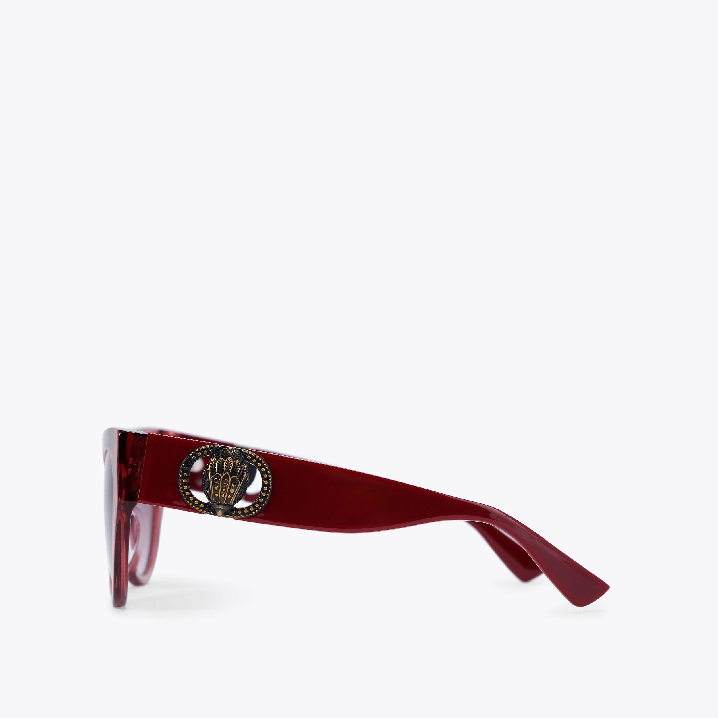 Kurt Geiger Red Tortoiseshell Cat-Eye Sunglasses CHELSEA CAT EYE Tortoiseshell Sunglasses by KURT GEIGER LONDON main image 3