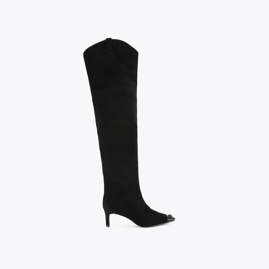 REGENT OTK BOOT Black Suede Knee Boot by KURT GEIGER LONDON