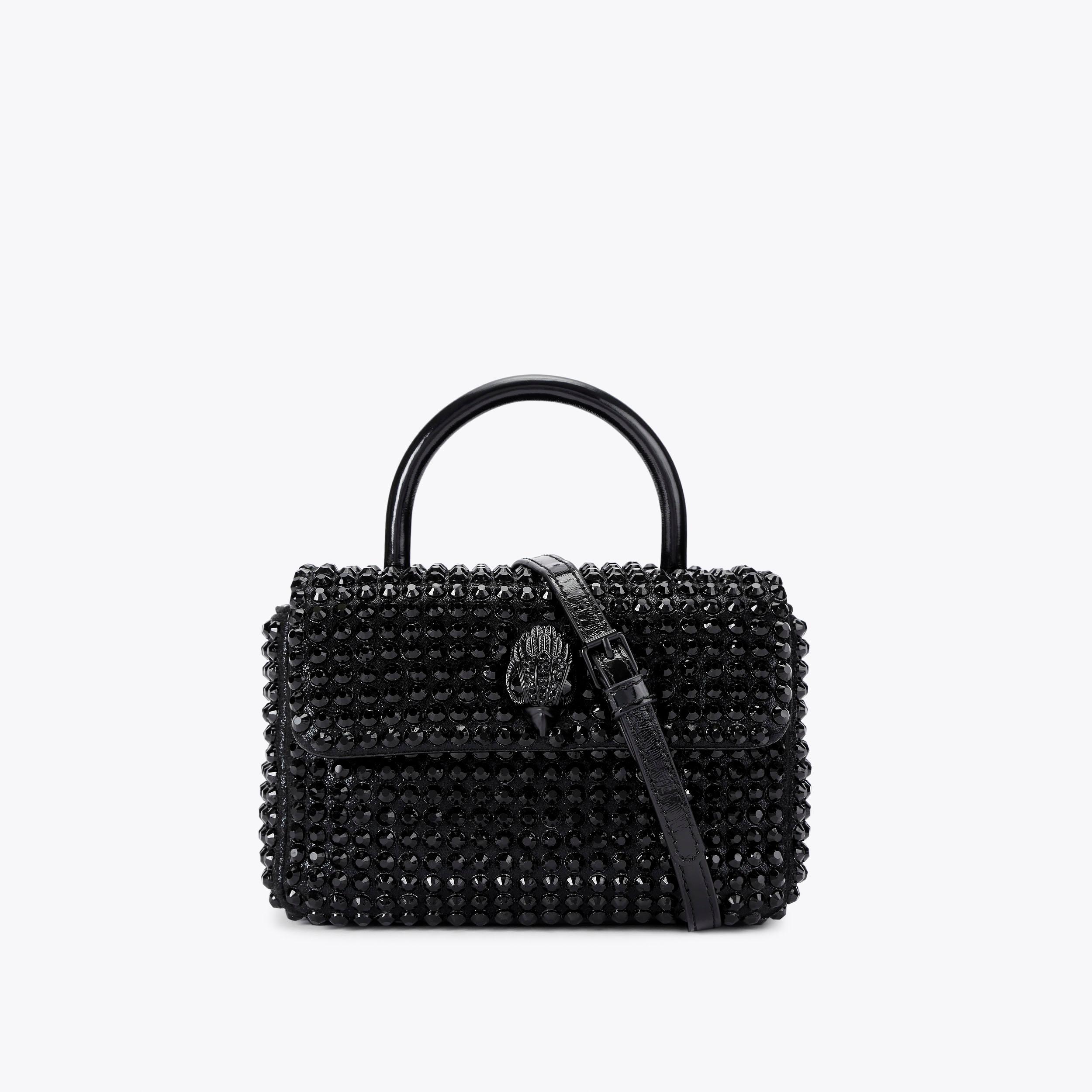 HANDLE MINI KENSINGTON DR Black Crystal Top Handle Purse by KURT GEIGER ...