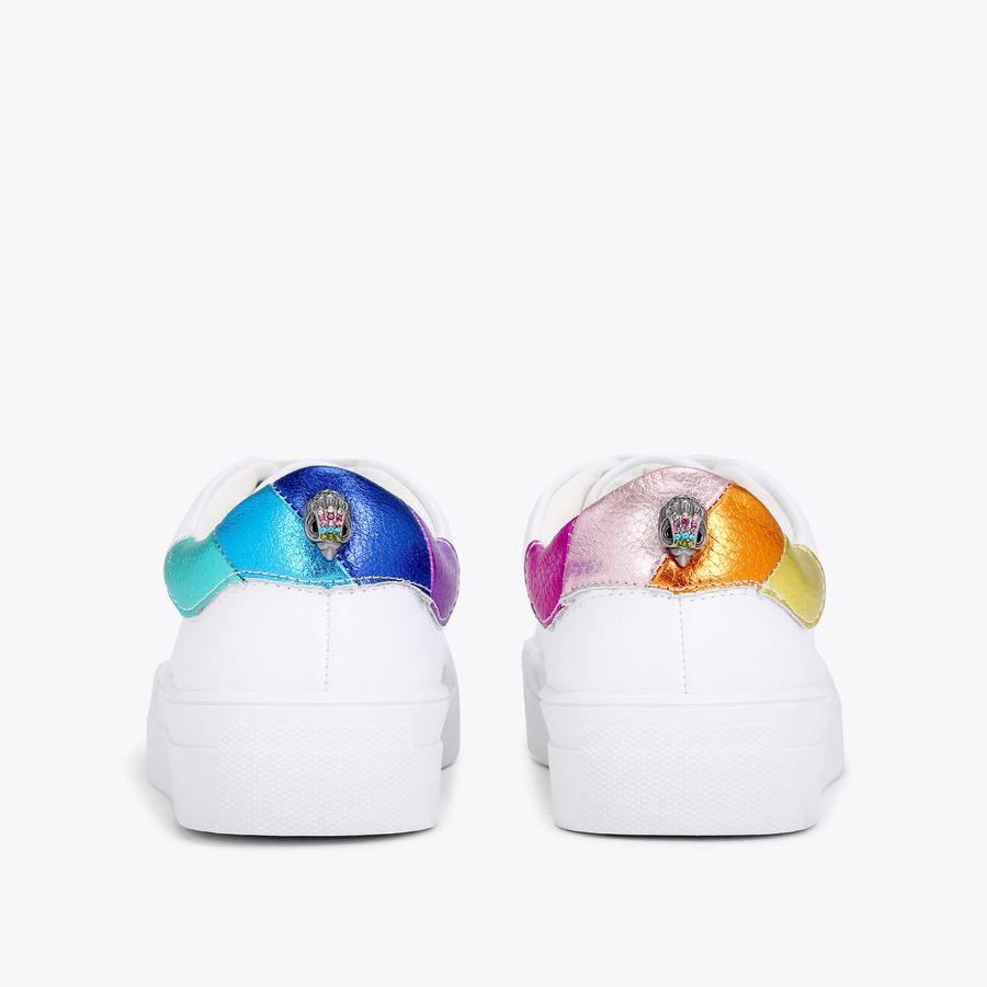 MINI LANEY EAGLE Junior Kids White Rainbow Lace Up Sneakers