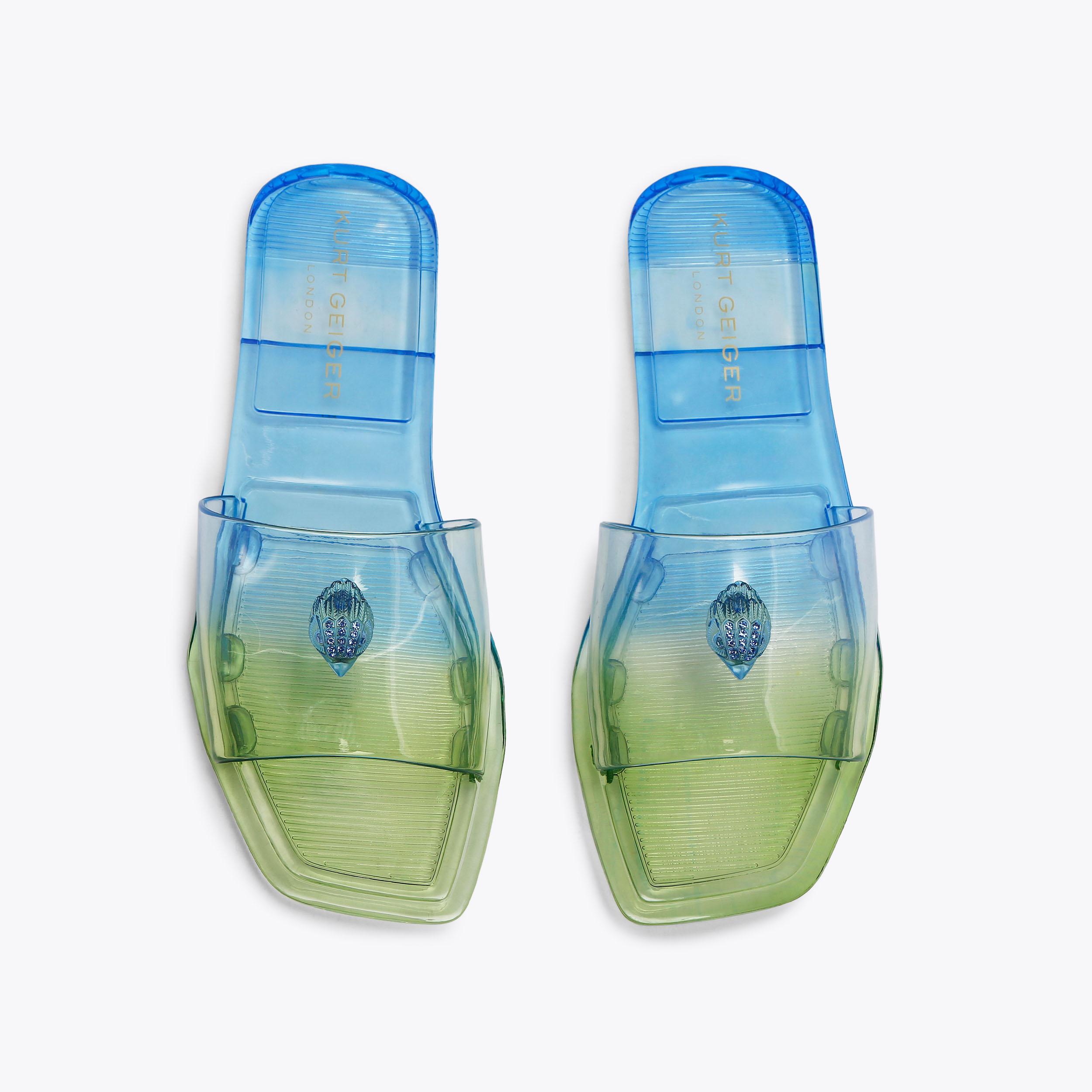MADDISON SLIDE Blue Perspex Slide On Sandal by Kurt Geiger London