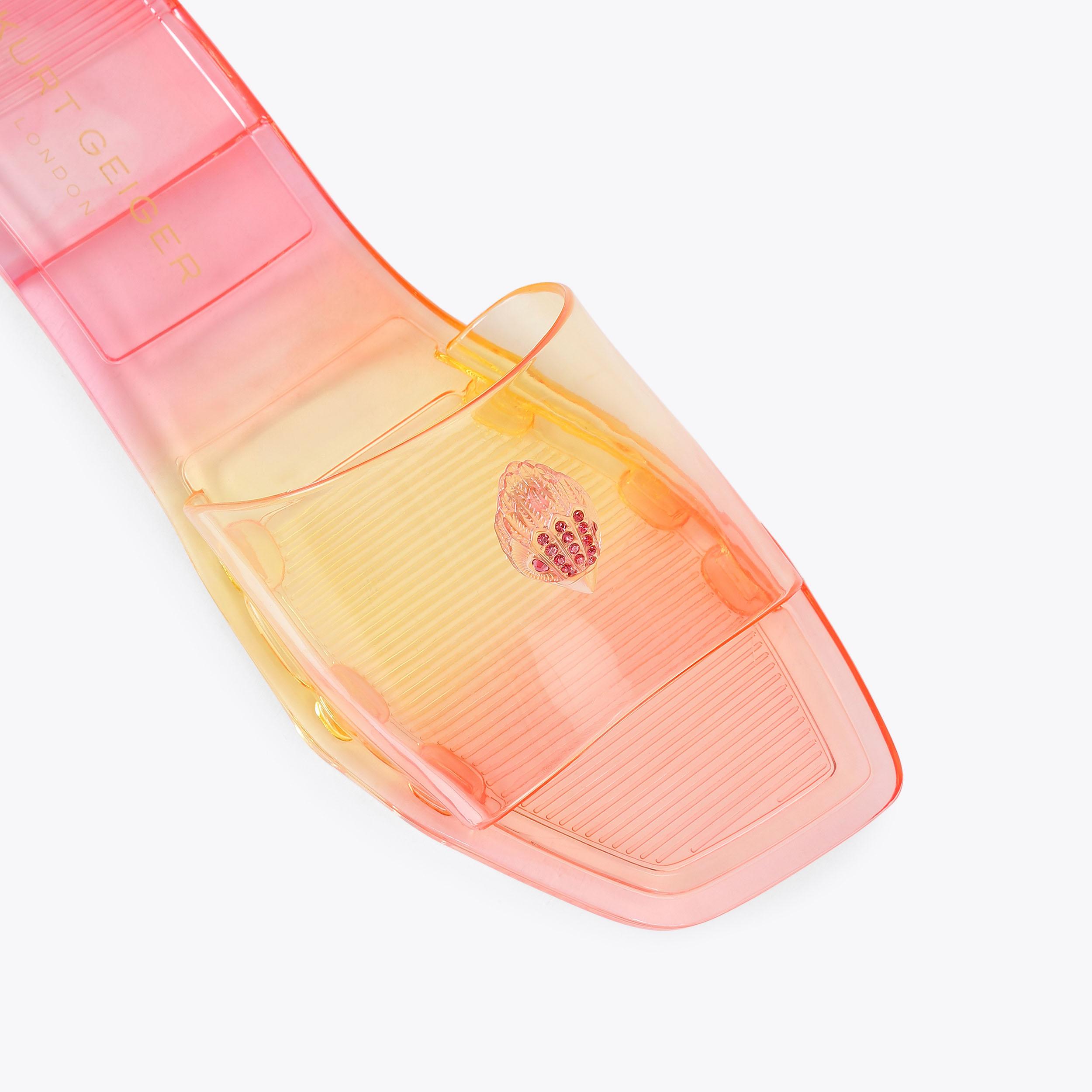 MADDISON SLIDE Orange Transparent Slip on Sandal by Kurt Geiger London