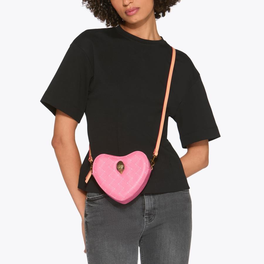 CAMDEN HEART XBODY Pink Monogram Heart Purse by KURT GEIGER LONDON