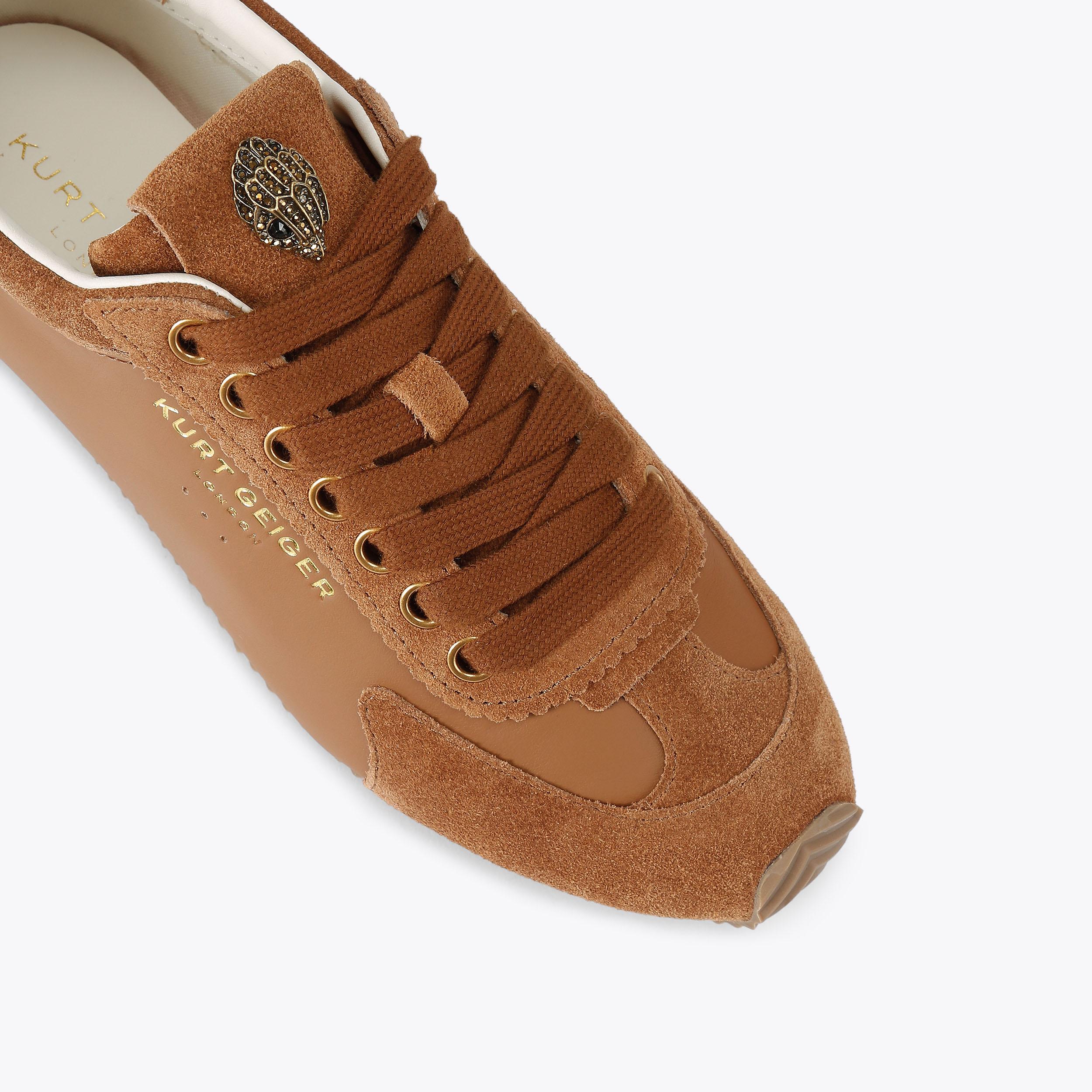 ISLINGTON SNEAKER Tan Leather Lace Up Sneaker by KURT GEIGER LONDON