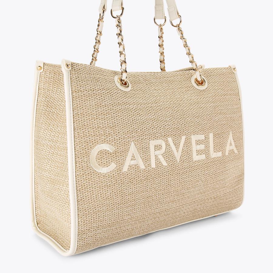 SORRENTO RAFFIA TOTE Raffia Chain Tote Bag by CARVELA