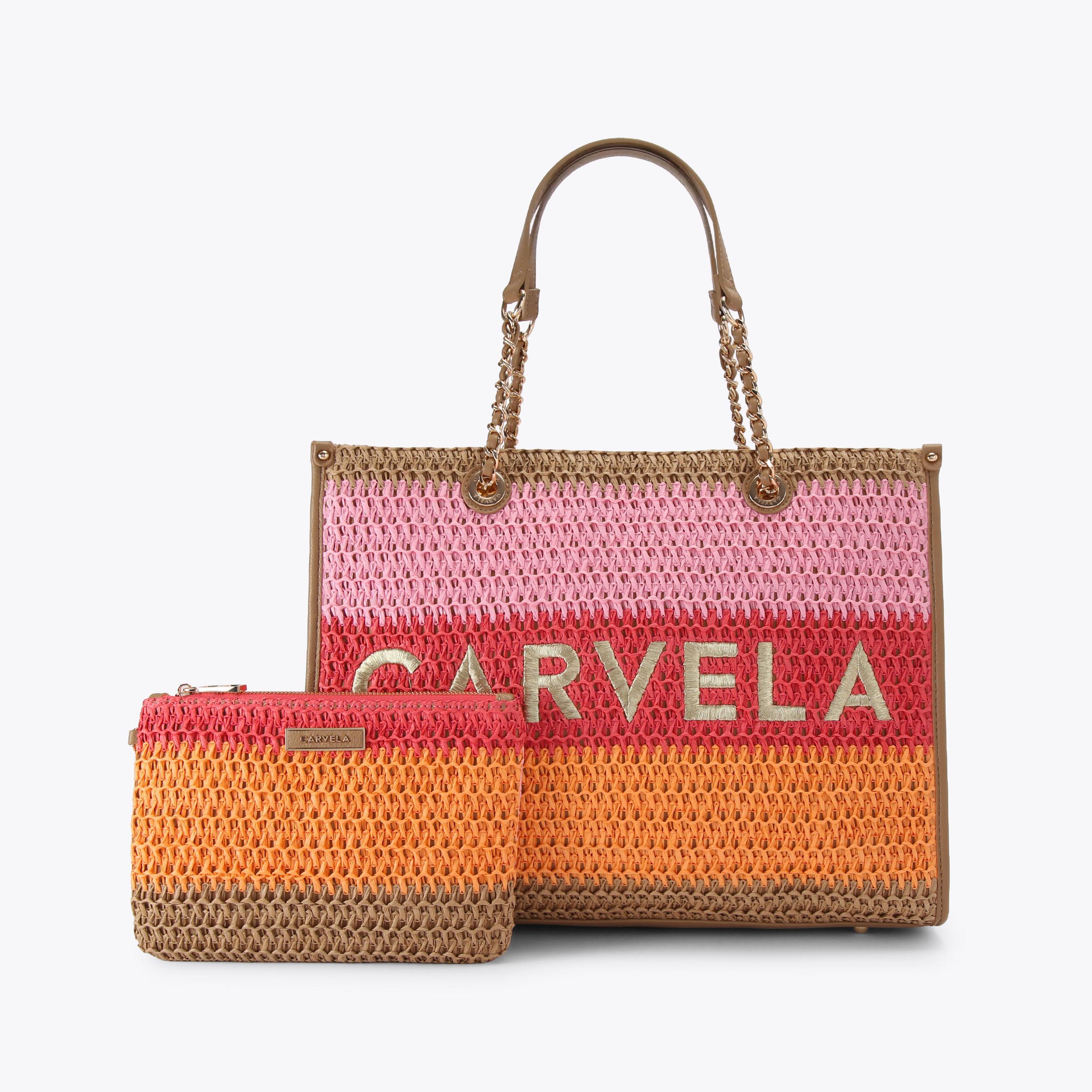 SORRENTO RAFFIA TOTE Raffia Chain Tote Bag by CARVELA