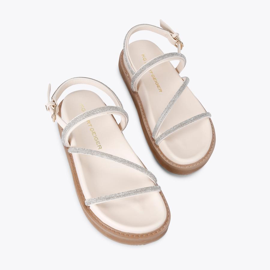 SAVANNA SANDAL Bone Crystal Sandal by KG KURT GEIGER