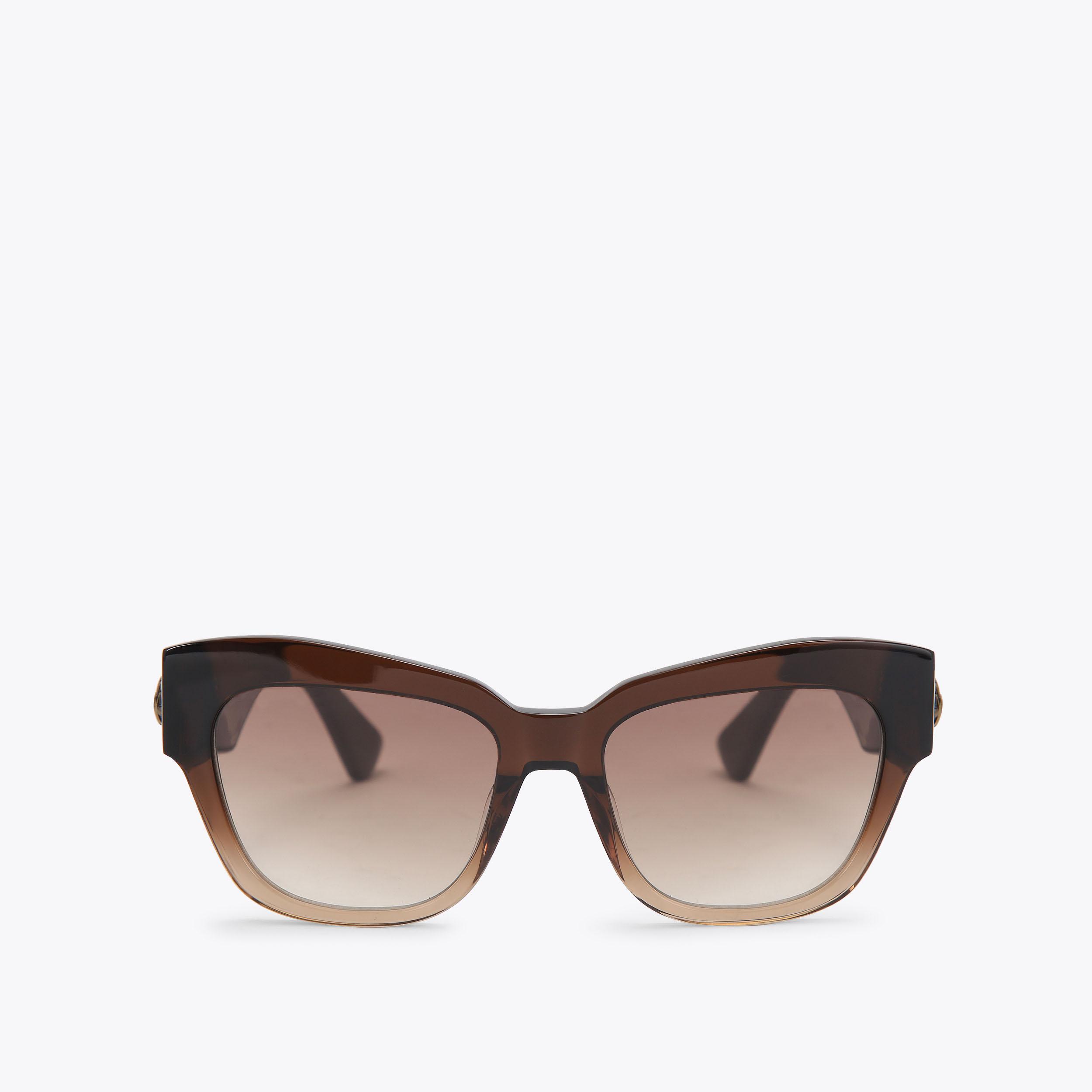 Kurt Geiger Purple and Brown Cat-Eye Sunglasses Designer Shoes & Accessories For Men & Women | Kurt Geiger main image 2