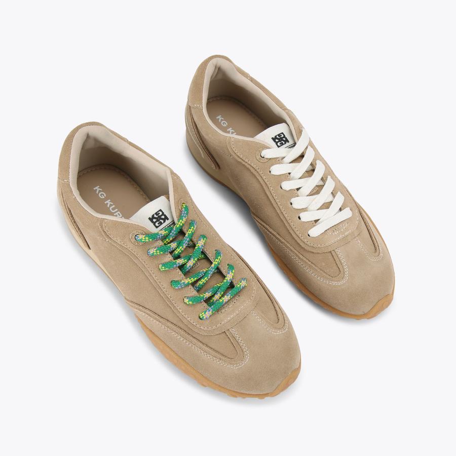 LAGOS Beige Suede Sneaker by KG KURT GEIGER