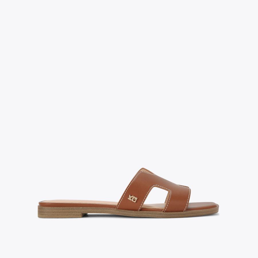 RAVEN2 Tan Slip On Sandal by KG KURT GEIGER