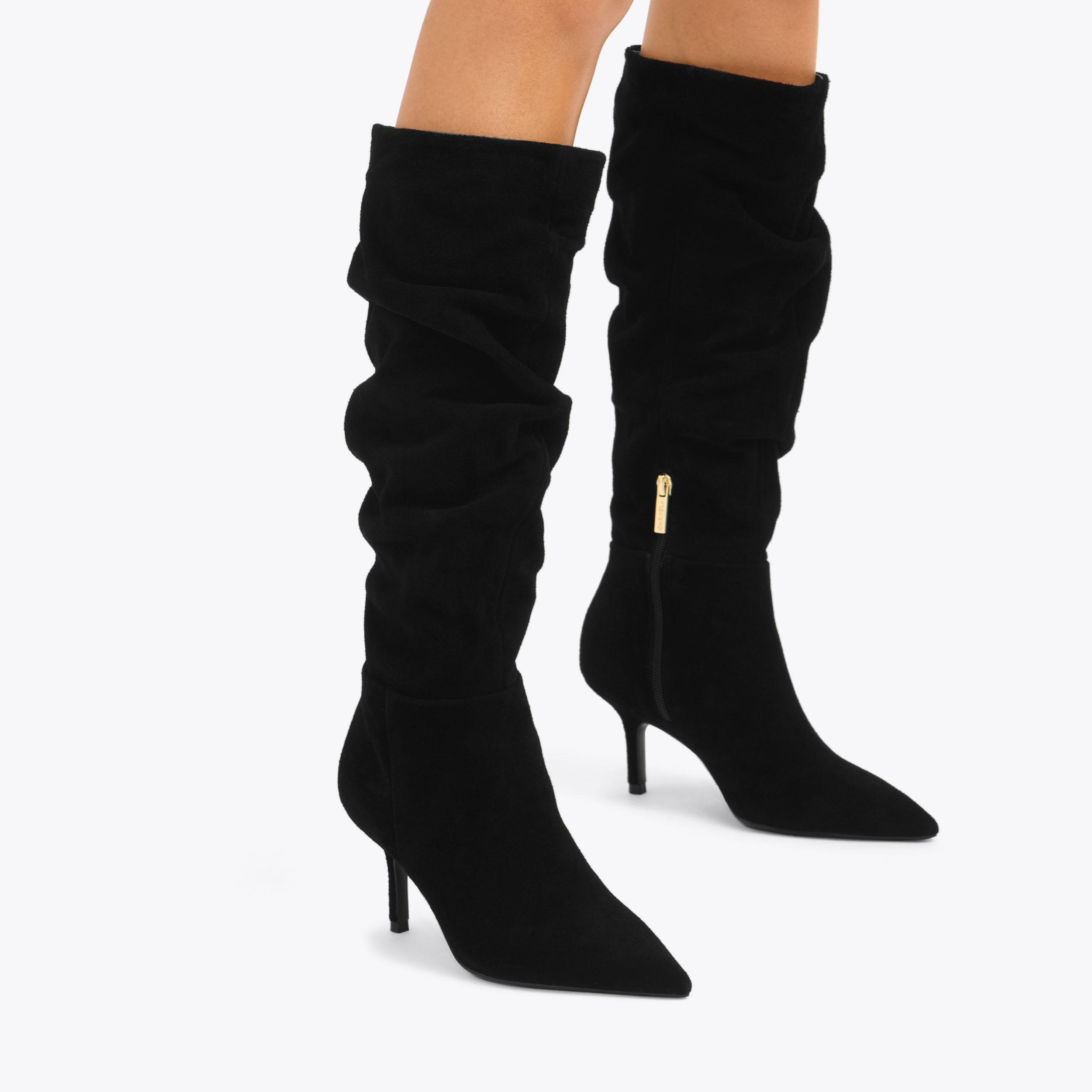 SPIRIT SLOUCH BOOT Suede Black Slouch Boot by CARVELA