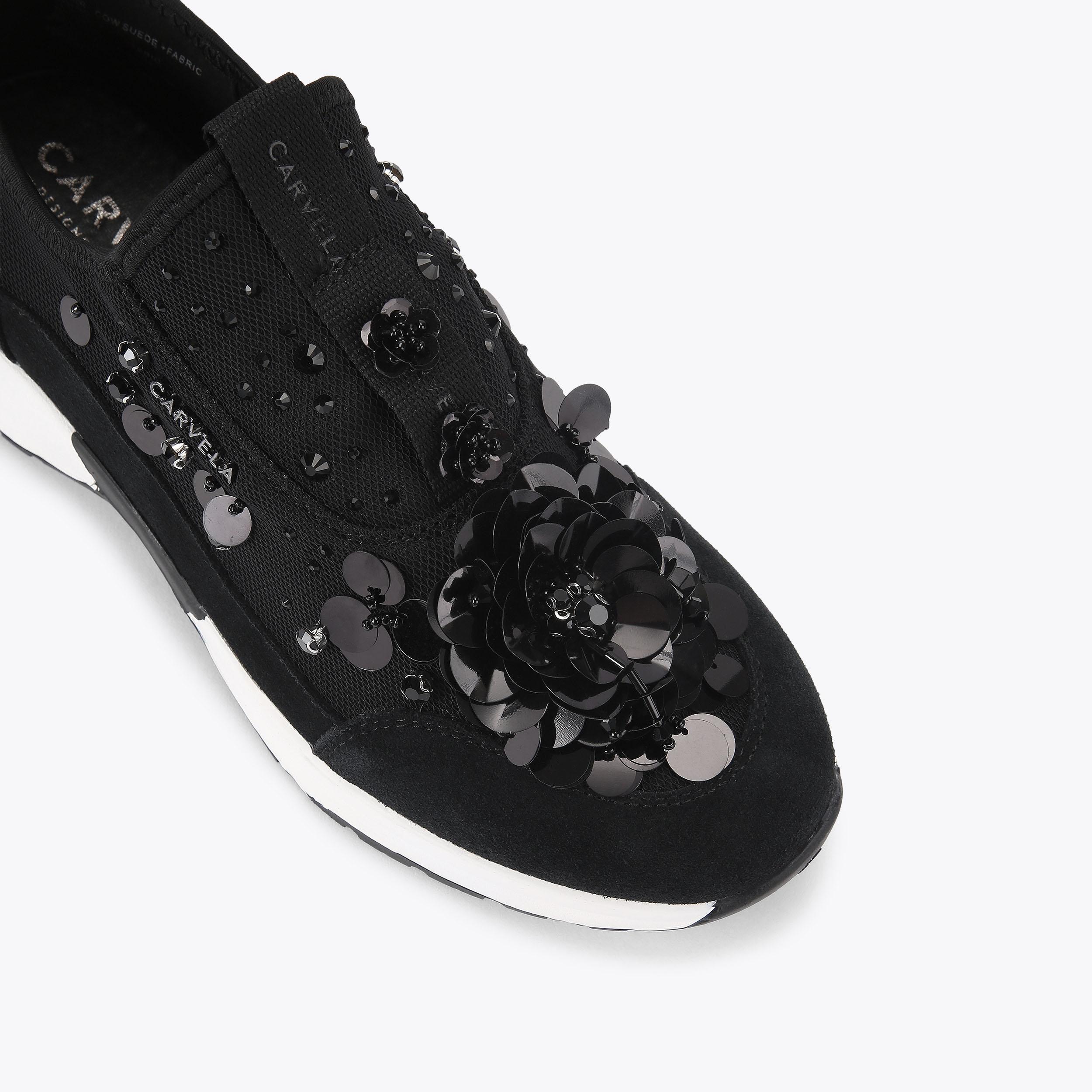 tempo-flower-black-fabric-