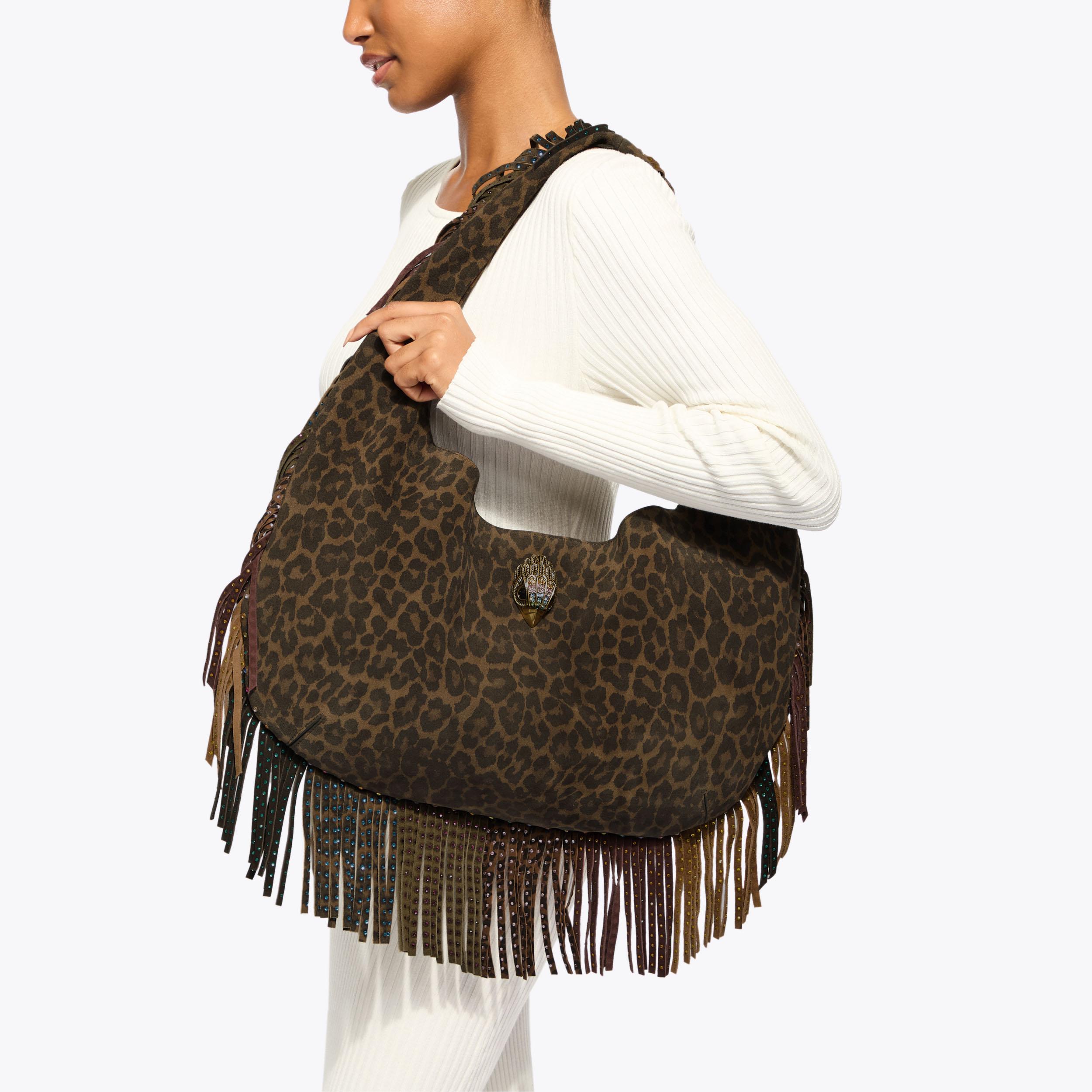 SHOREDITCH LG HOBO FRINGE Fringe Suede Shoulder Bag by KURT GEIGER LONDON