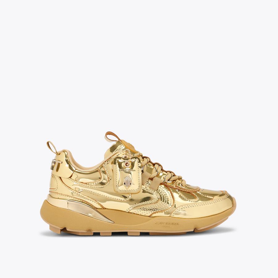 KURT RUNNER Metallic Gold Leather Sneaker by Kurt Geiger London