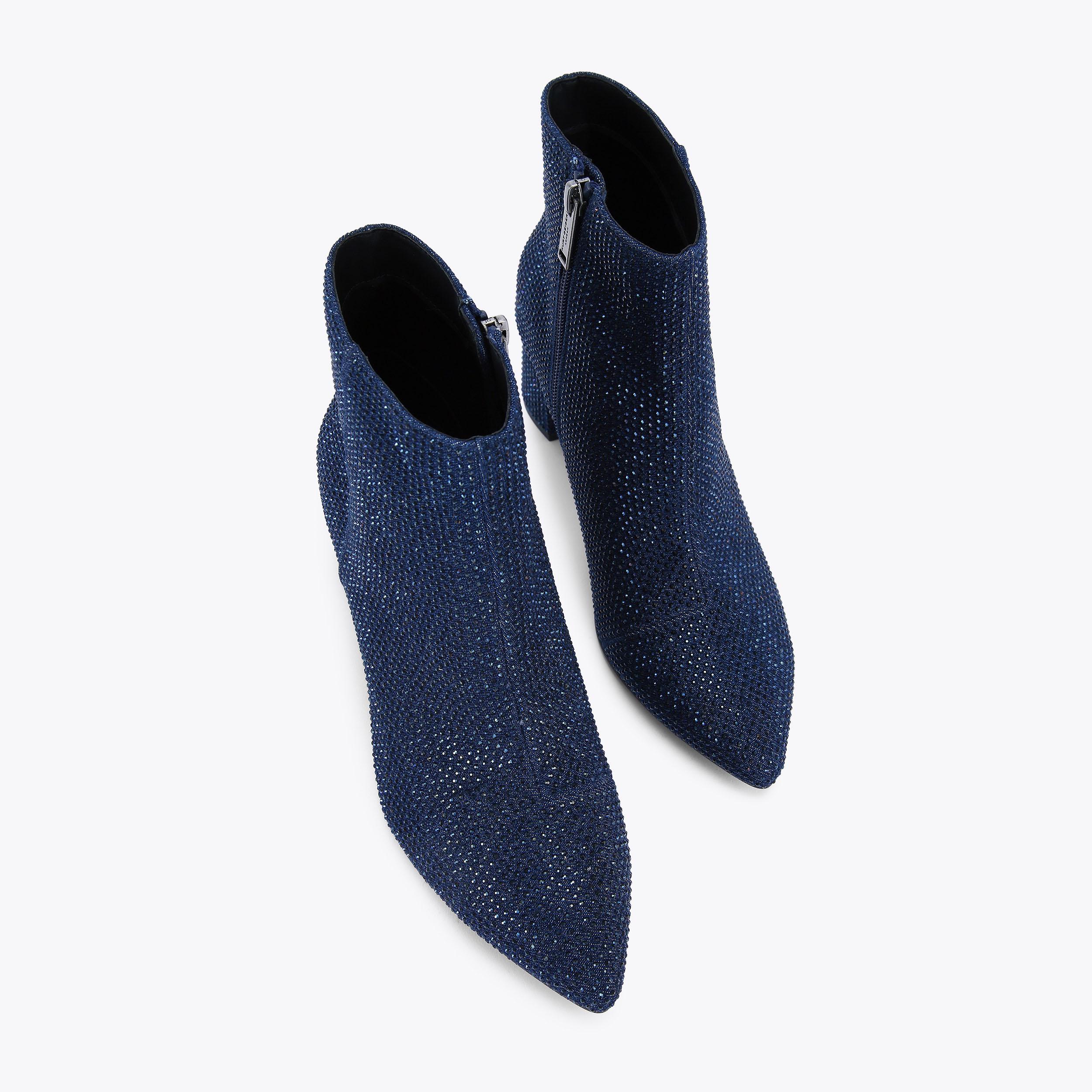 BURLINGTON ANKLE BOOT Navy Blue Ankle Boot by KURT GEIGER LONDON