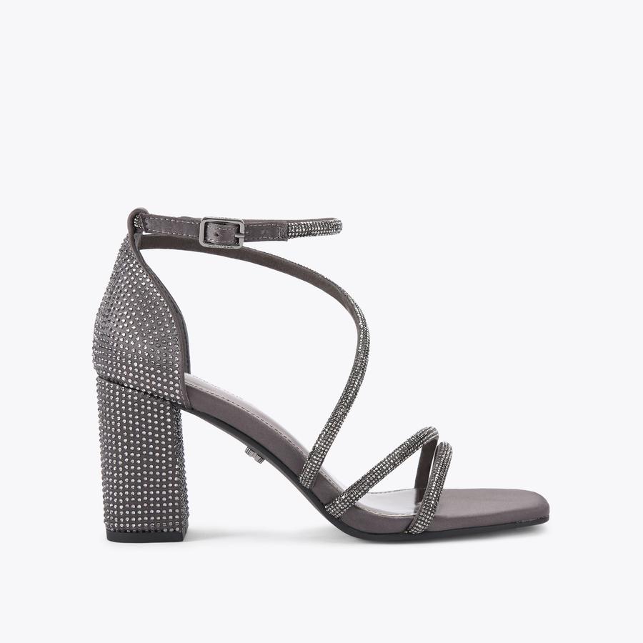 VENEZIA SANDAL Pewter High Block Heel by CARVELA
